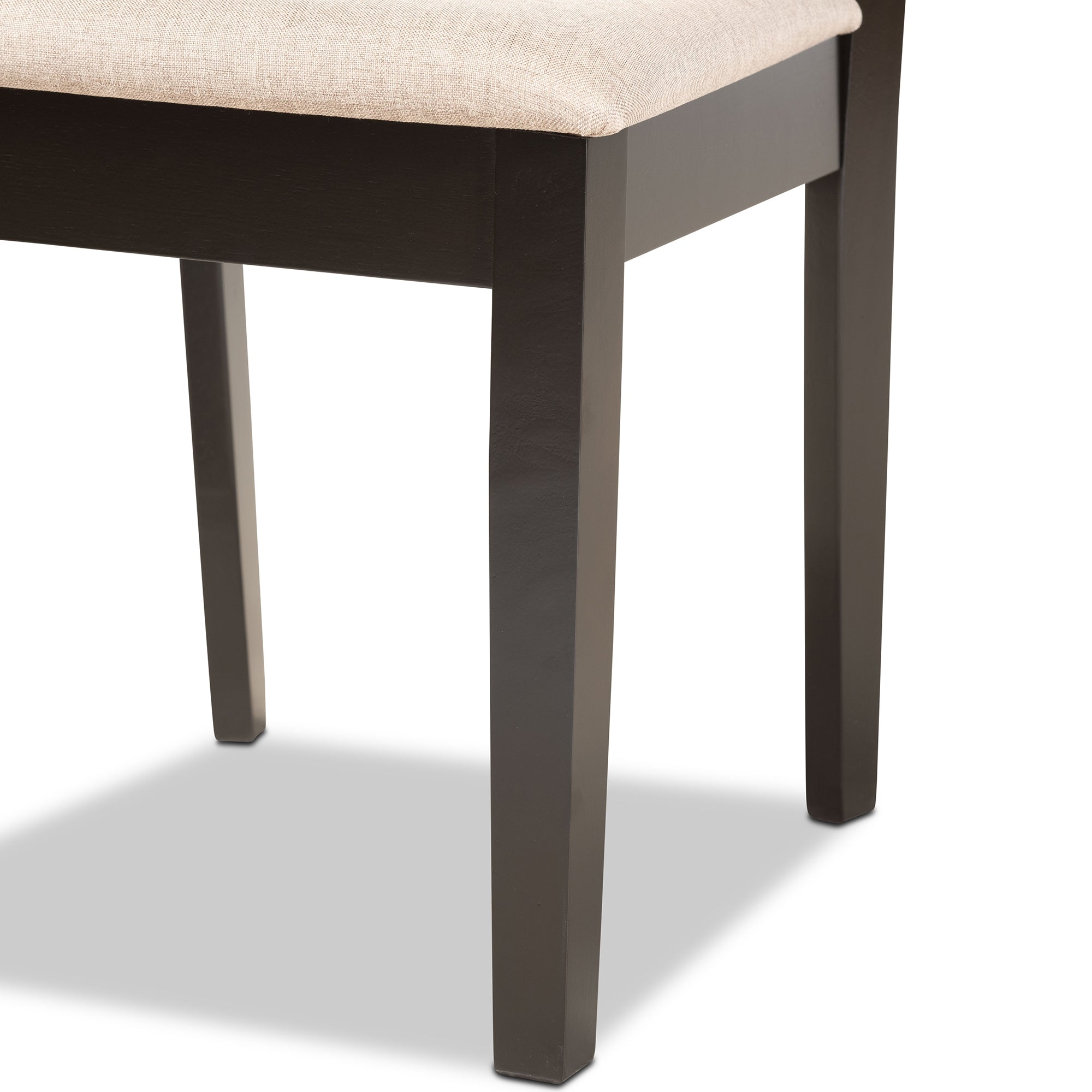 Baxton Studio Fenton Modern and Contemporary Sand Fabric Upholstered and Dark Brown Finished Wood 2-Piece Dining Chair Set