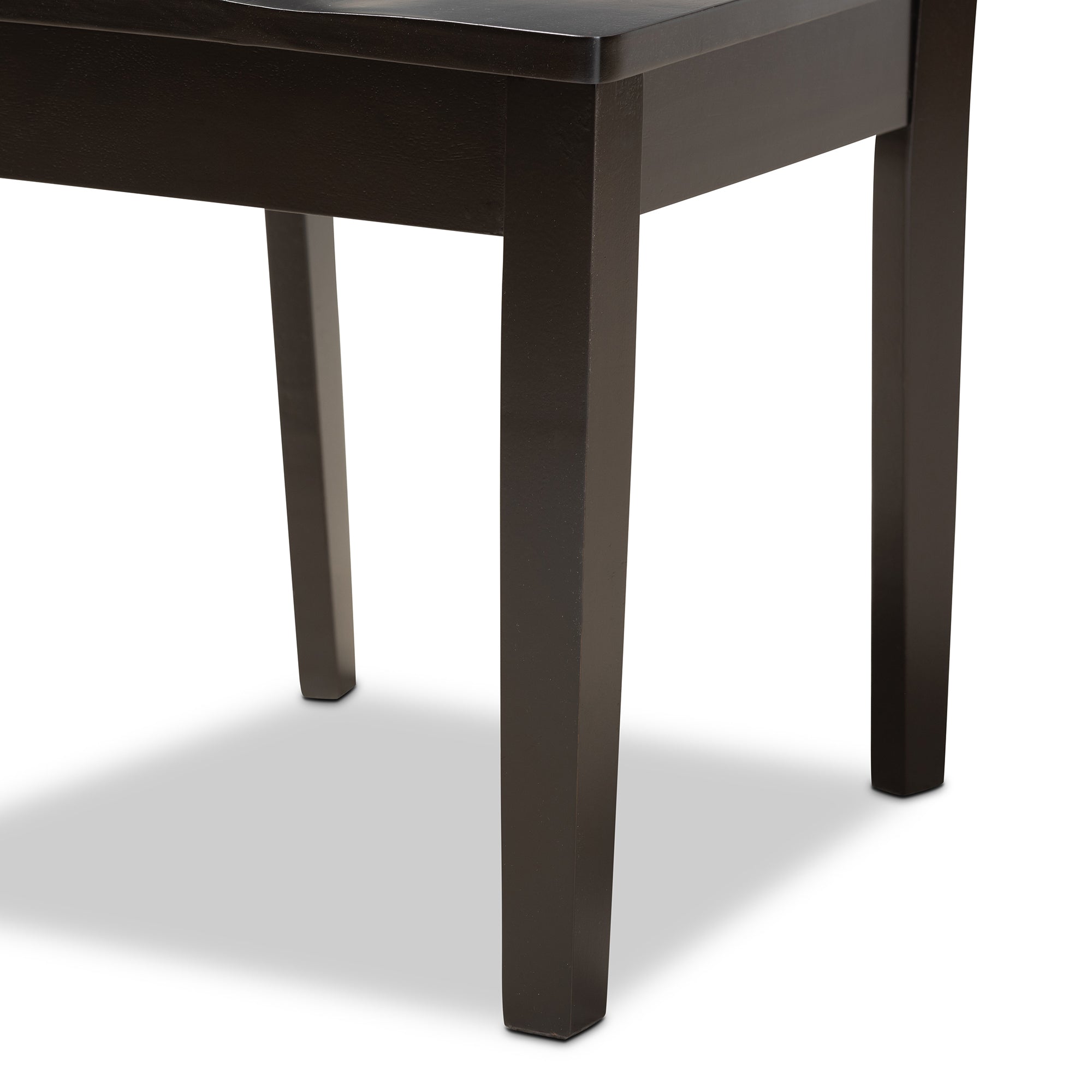 Baxton Studio Mina Modern and Contemporary Transitional Dark Brown Finished Wood 5-Piece Dining Set