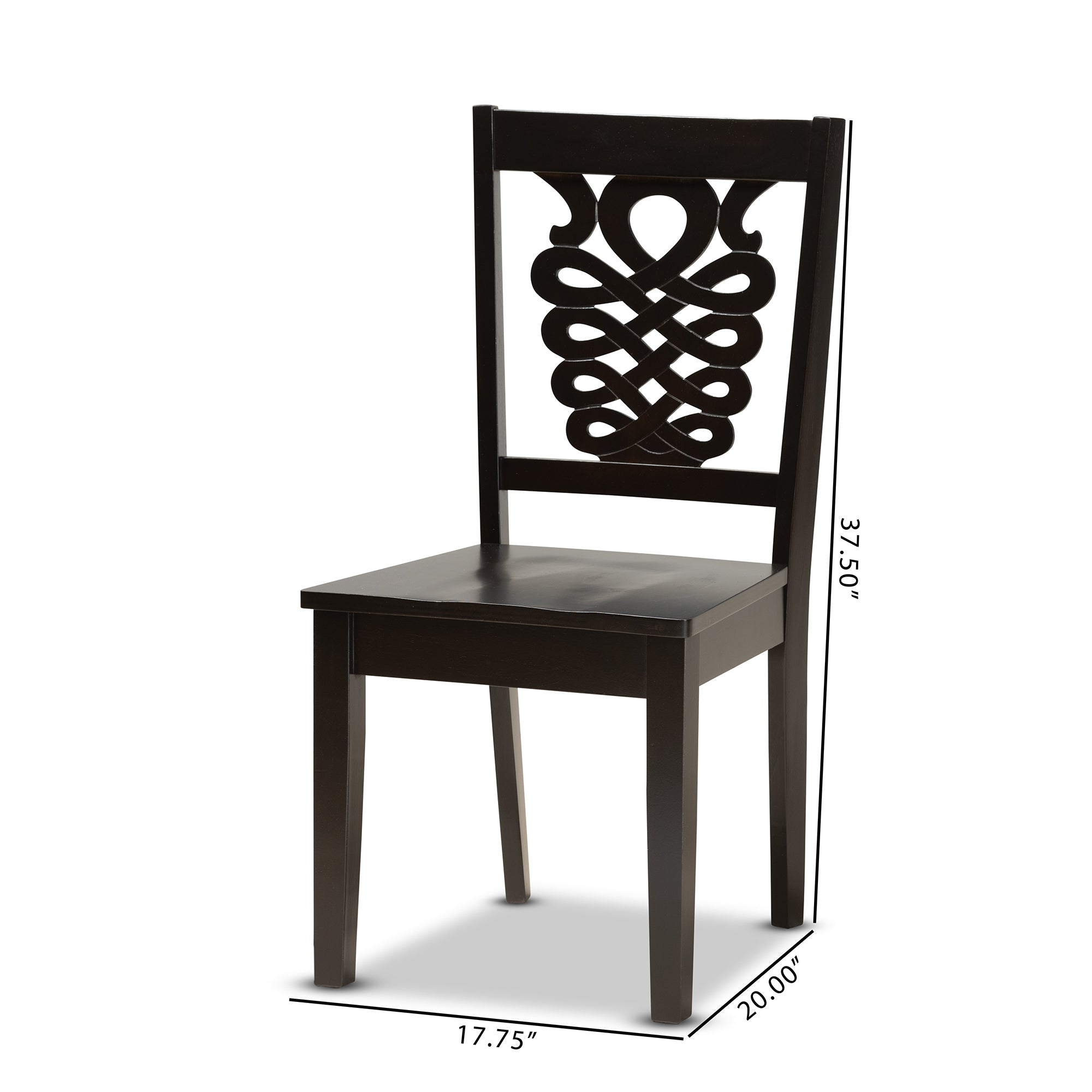 Baxton Studio Gervais Modern and Contemporary Transitional Dark Brown Finished Wood 2-Piece Dining Chair Set