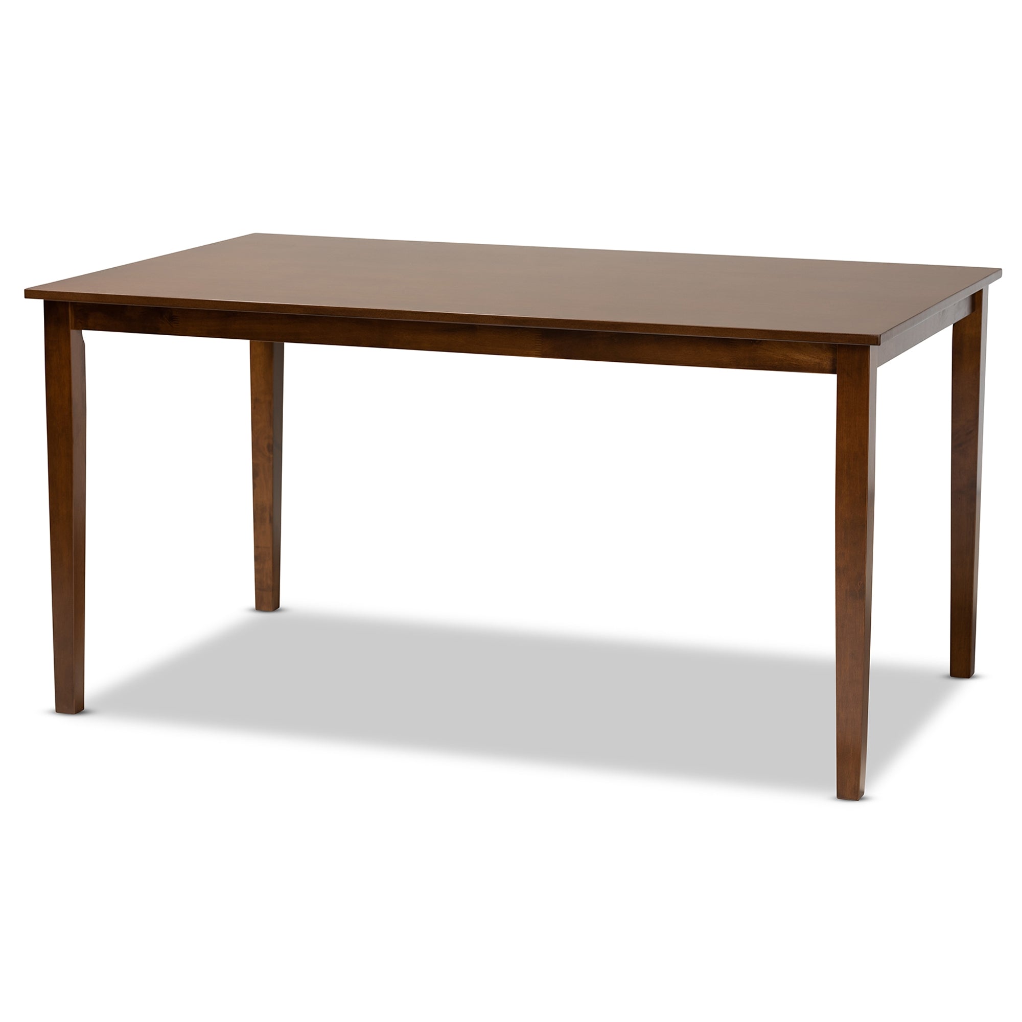 Baxton Studio Luisa Modern and Contemporary Transitional Walnut Brown Finished Wood 7-Piece Dining Set