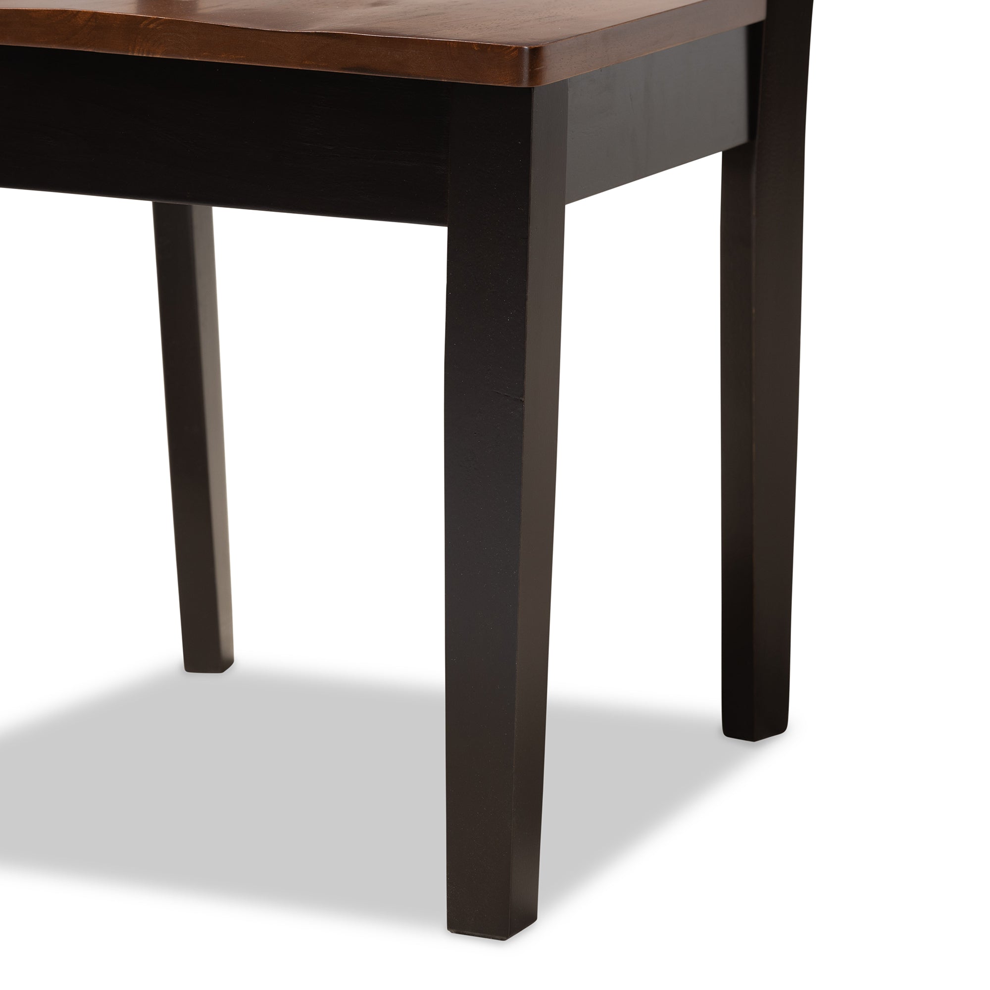 Baxton Studio Luisa Modern and Contemporary Two-Tone Dark Brown and Walnut Brown Finished Wood 7-Piece Dining Set
