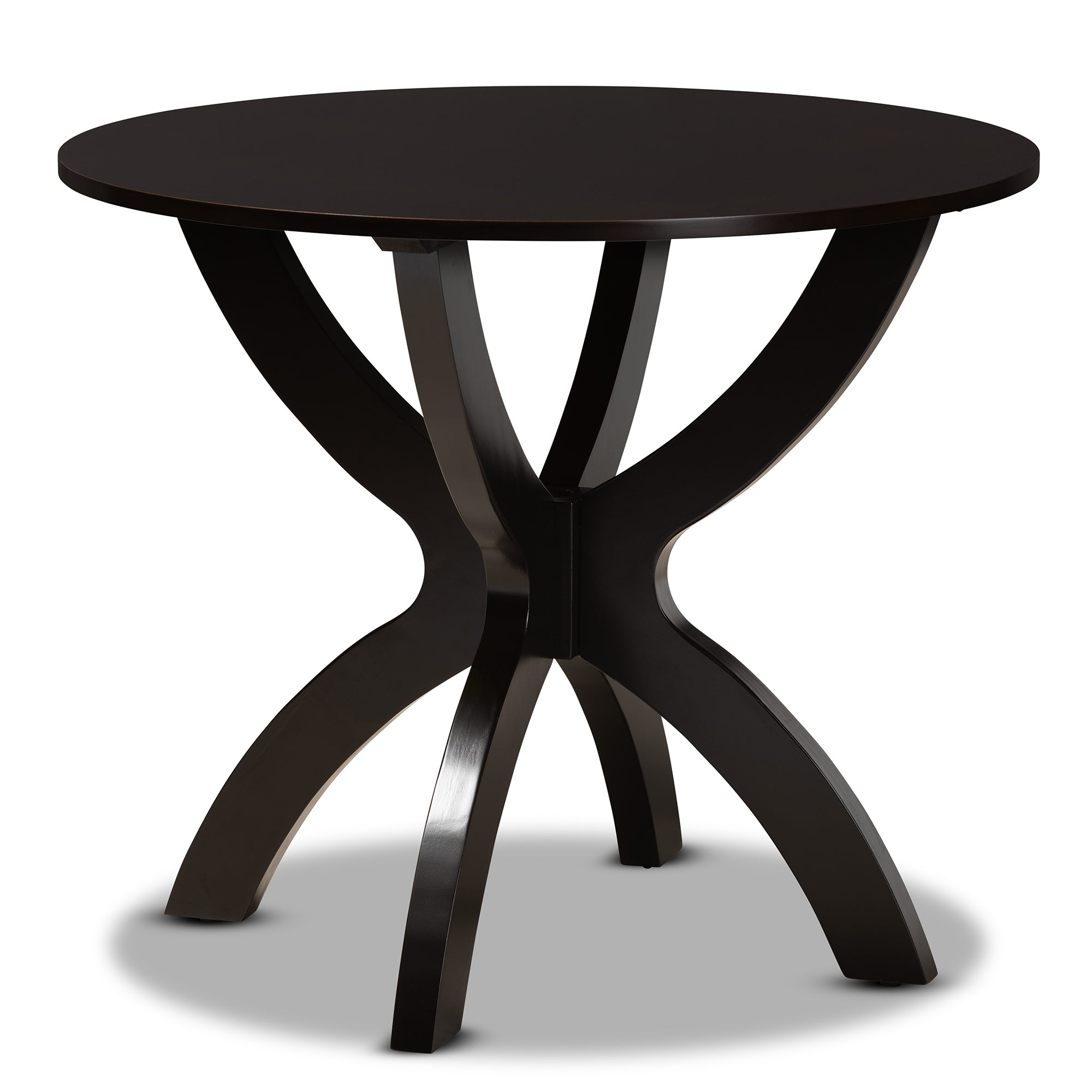 Baxton Studio Wanda Modern and Contemporary Transitional Two-Tone Dark Brown and Walnut Brown Finished Wood 5-Piece Dining Set