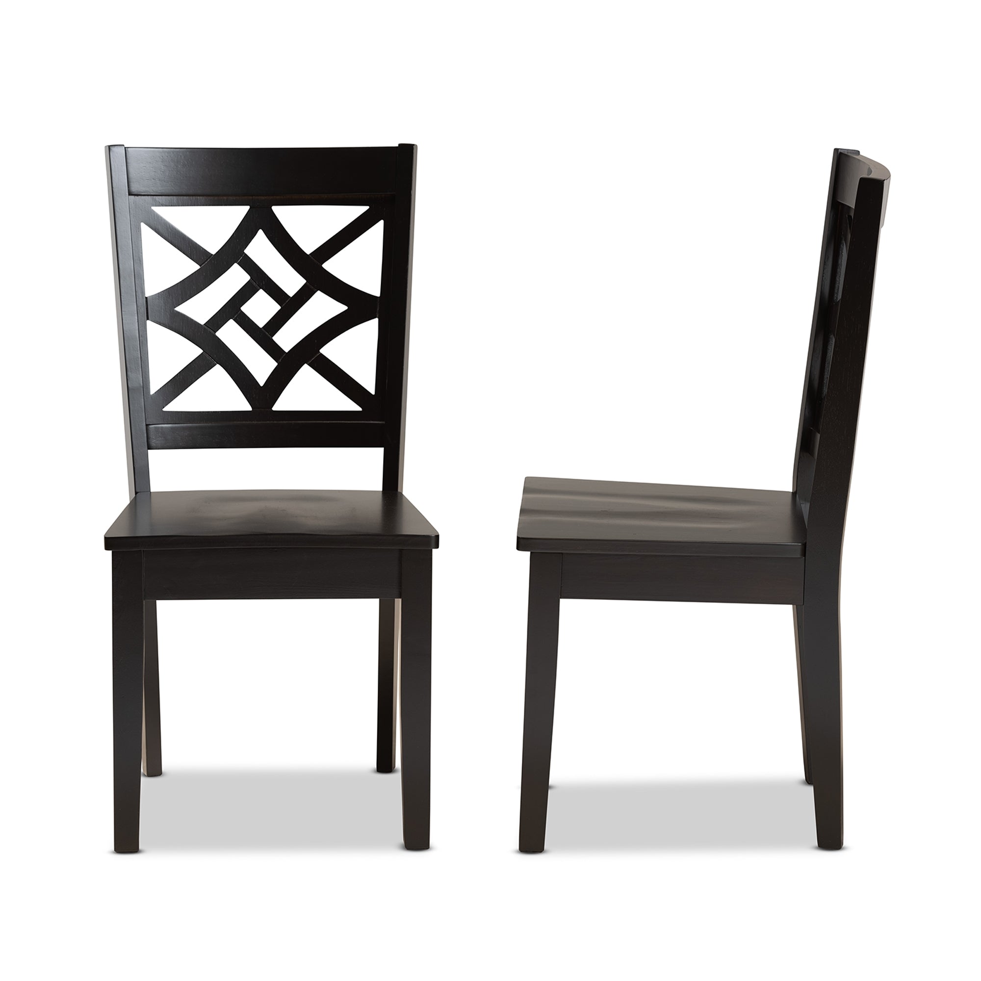 Baxton Studio Nicolette Modern and Contemporary Dark Brown Finished Wood 2-Piece Dining Chair Set