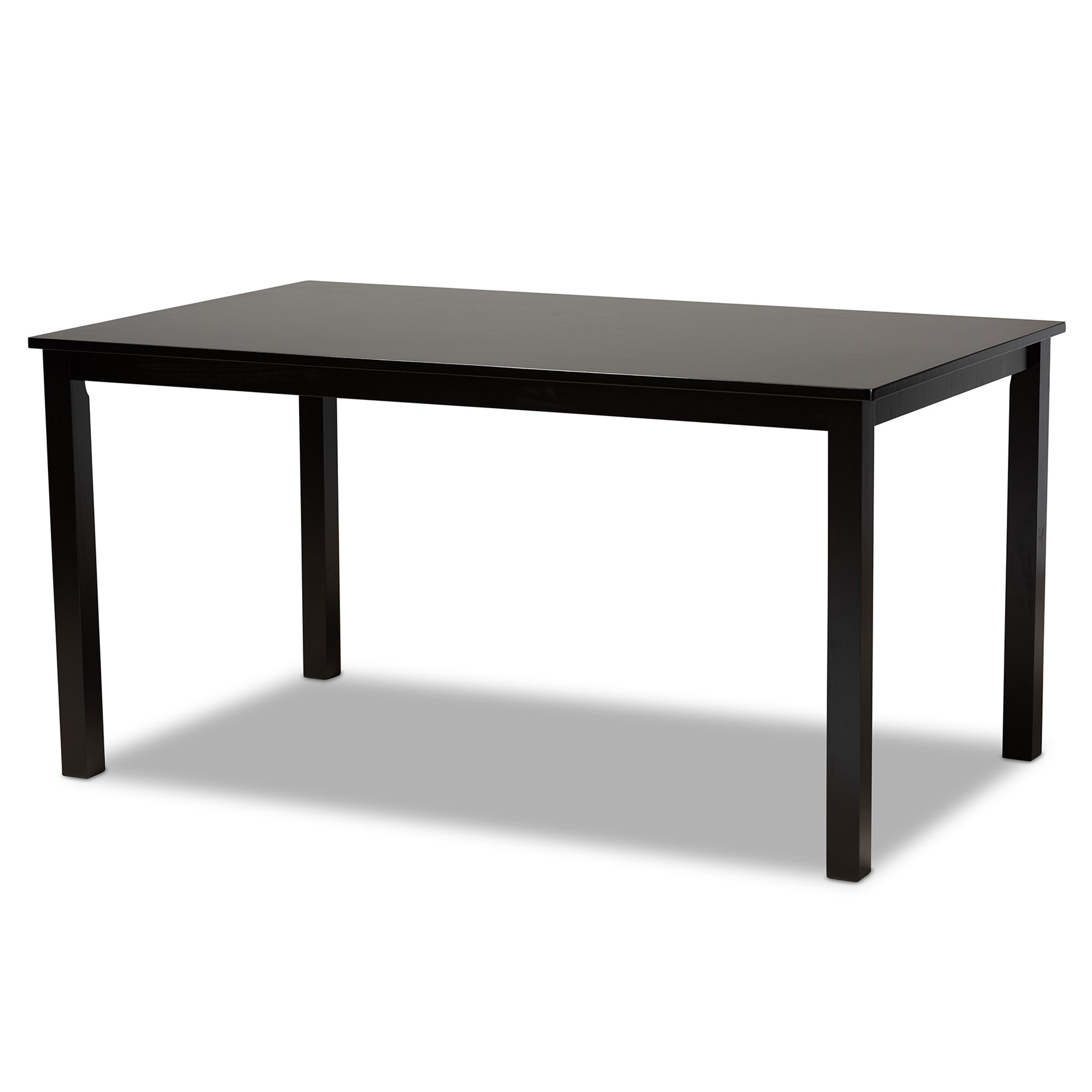 Baxton Studio Nicolette Modern and Contemporary Sand Fabric Upholstered and Dark Brown Finished Wood 7-Piece Dining Set