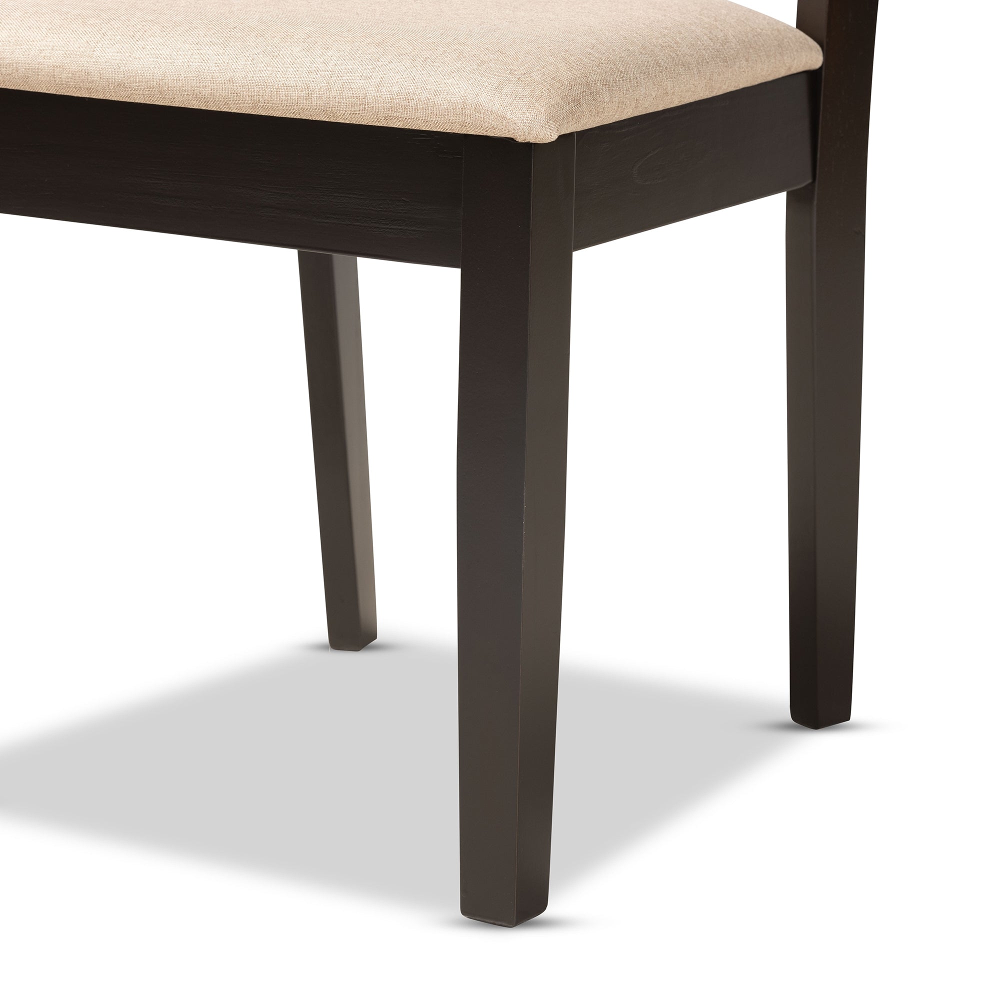 Baxton Studio Nicolette Modern and Contemporary Sand Fabric Upholstered and Dark Brown Finished Wood 7-Piece Dining Set