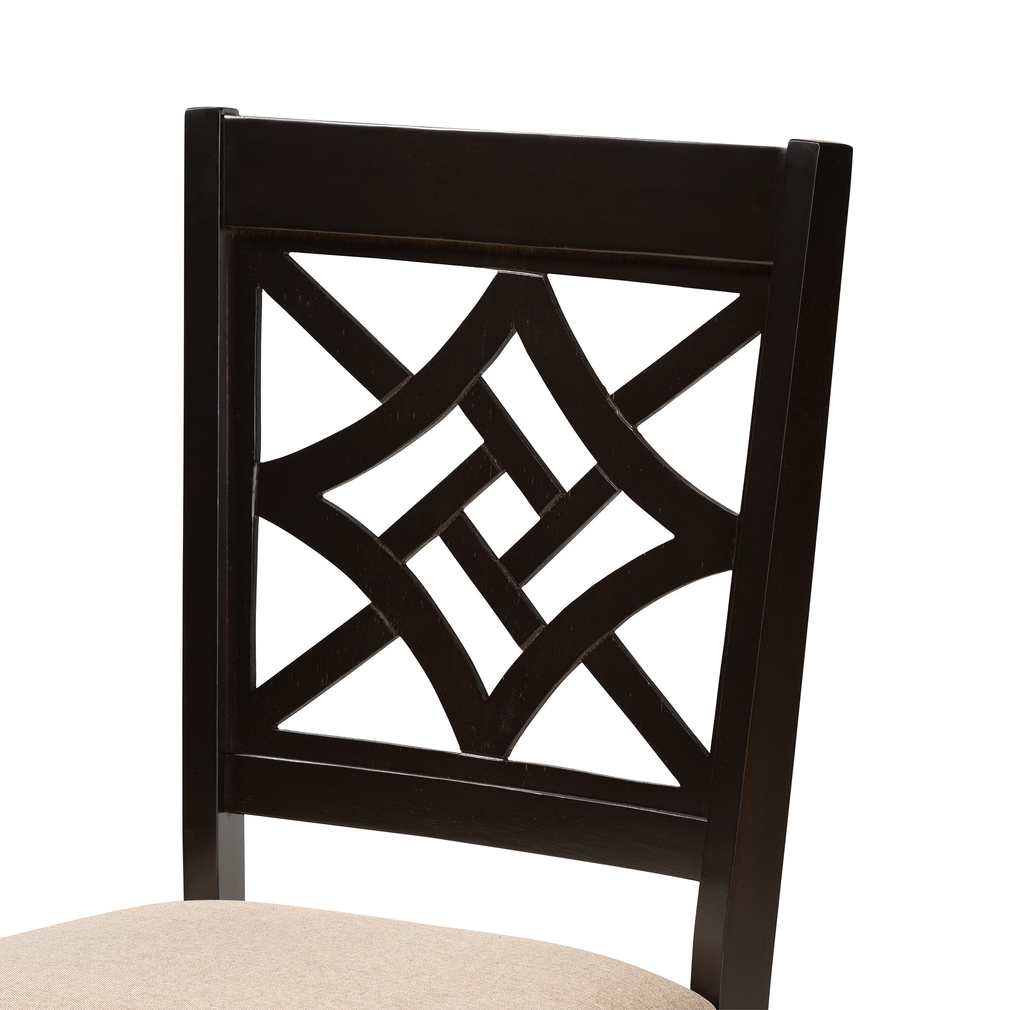 Baxton Studio Nicolette Modern and Contemporary Sand Fabric Upholstered and Dark Brown Finished Wood 5-Piece Dining Set