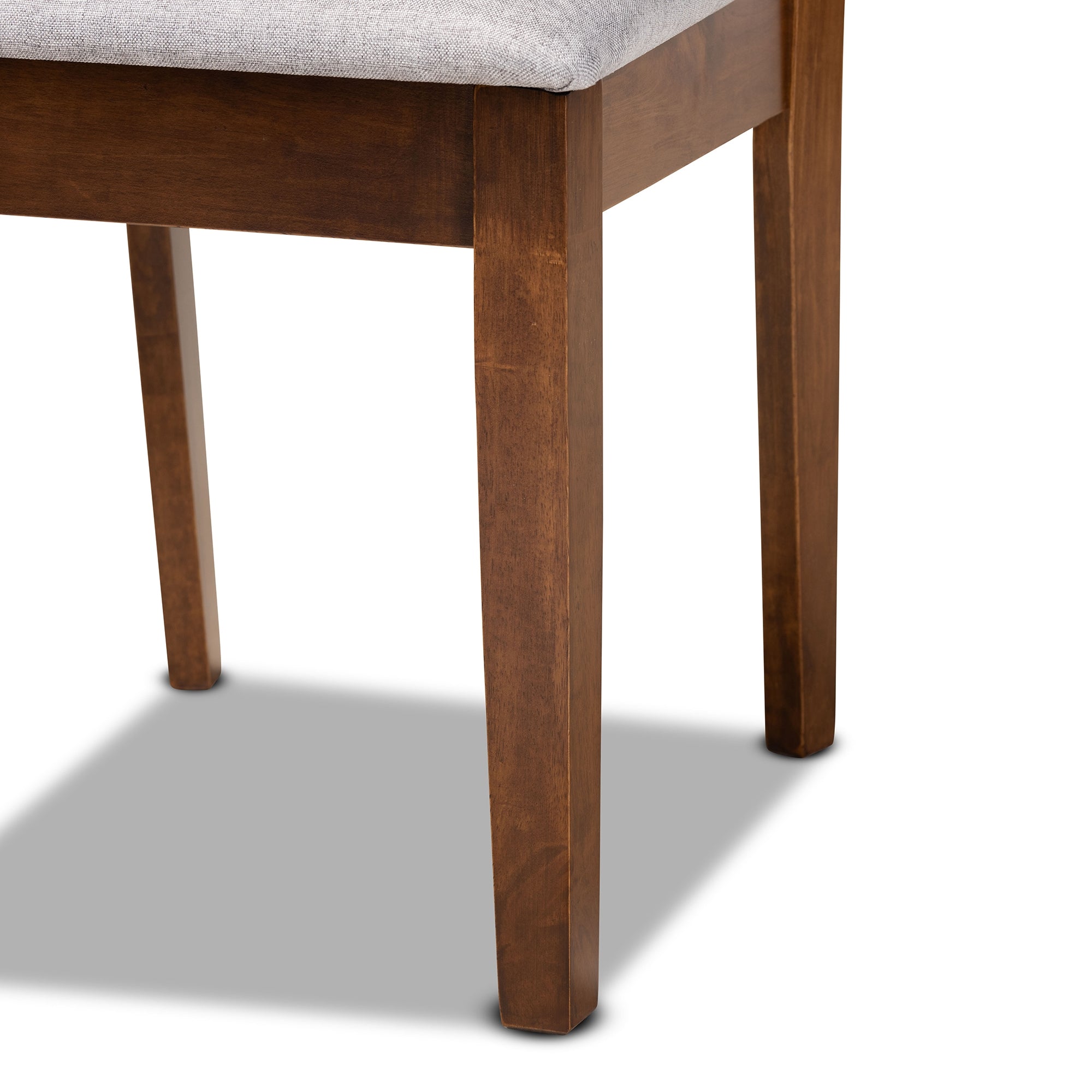 Baxton Studio Nicolette Modern and Contemporary Grey Fabric Upholstered and Walnut Brown Finished Wood 7-Piece Dining Set