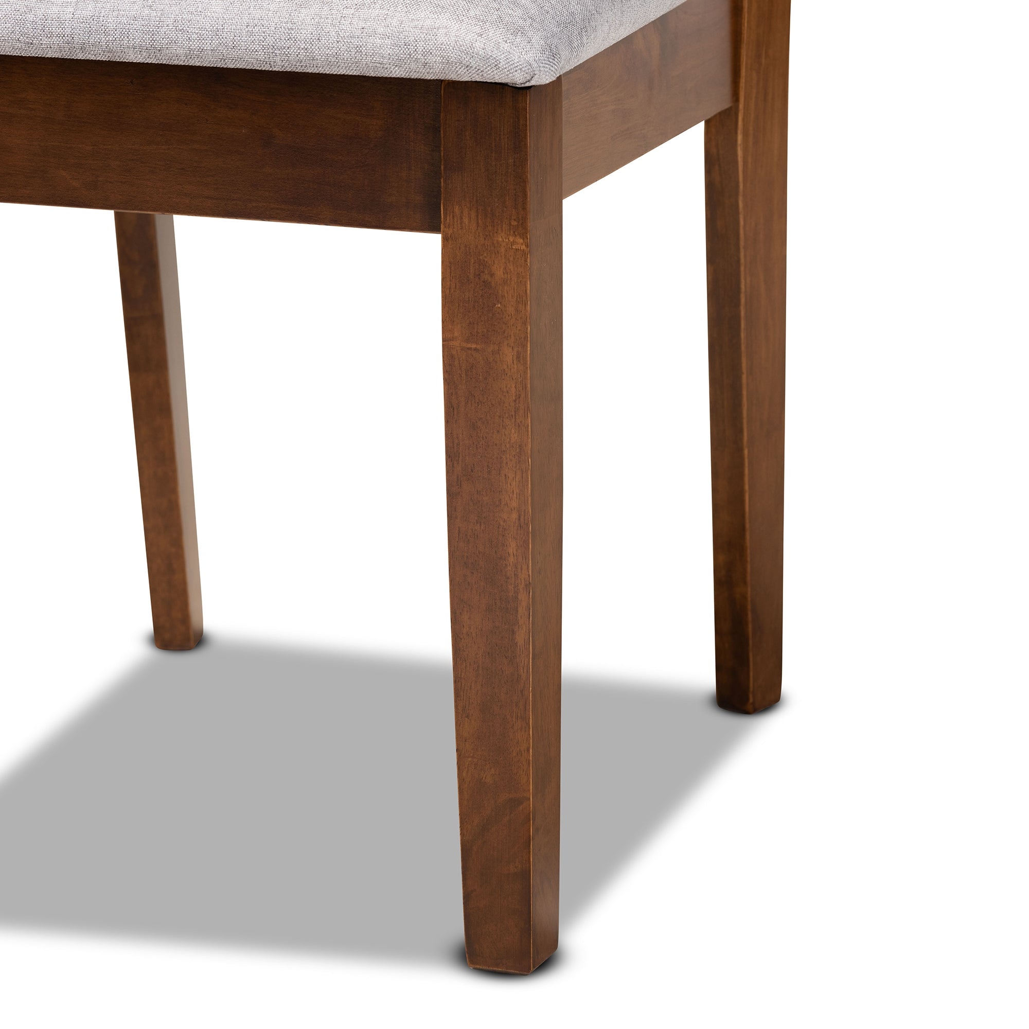 Baxton Studio Nicolette Modern and Contemporary Grey Fabric Upholstered and Walnut Brown Finished Wood 2-Piece Dining Chair Set