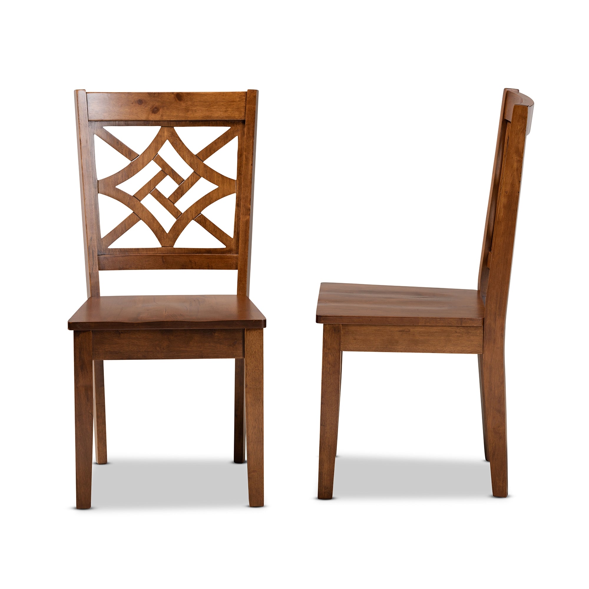 Baxton Studio Nicolette Modern and Contemporary Walnut Brown Finished Wood 2-Piece Dining Chair Set