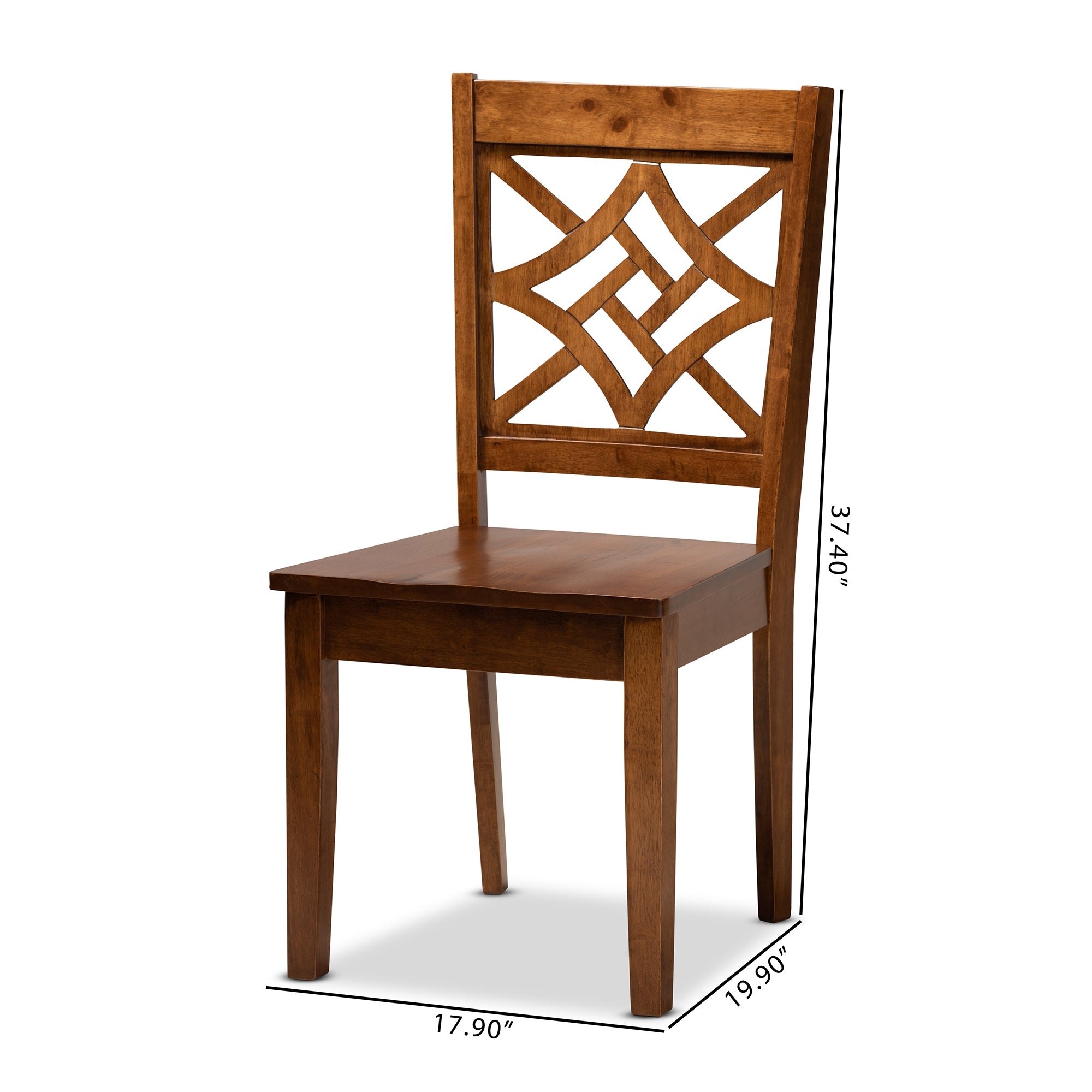 Baxton Studio Nicolette Modern and Contemporary Walnut Brown Finished Wood 2-Piece Dining Chair Set