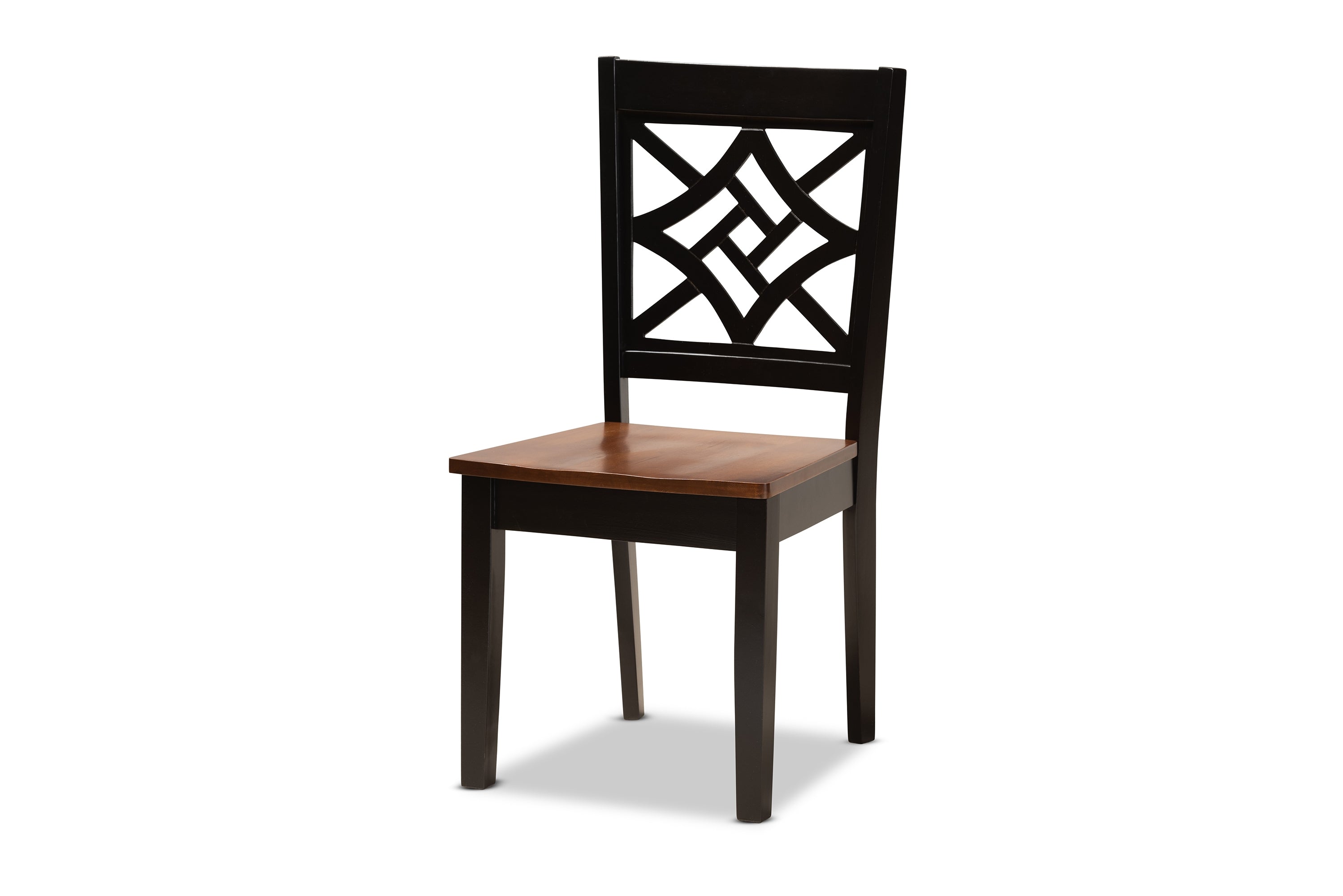 Baxton Studio Miela Modern and Contemporary Two-Tone Dark Brown and Walnut Brown Finished Wood 5-Piece Dining Set