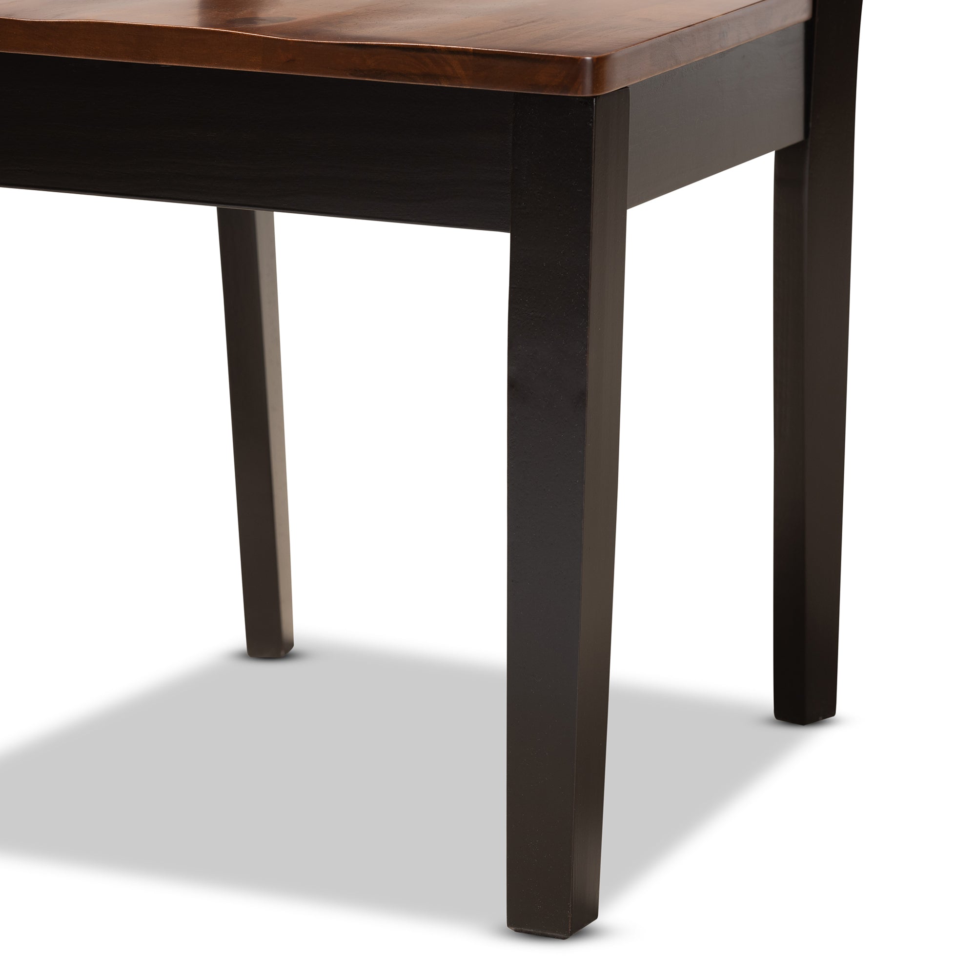 Baxton Studio Rava Modern and Contemporary Two-Tone Dark Brown and Walnut Brown Finished Wood 5-Piece Dining Set