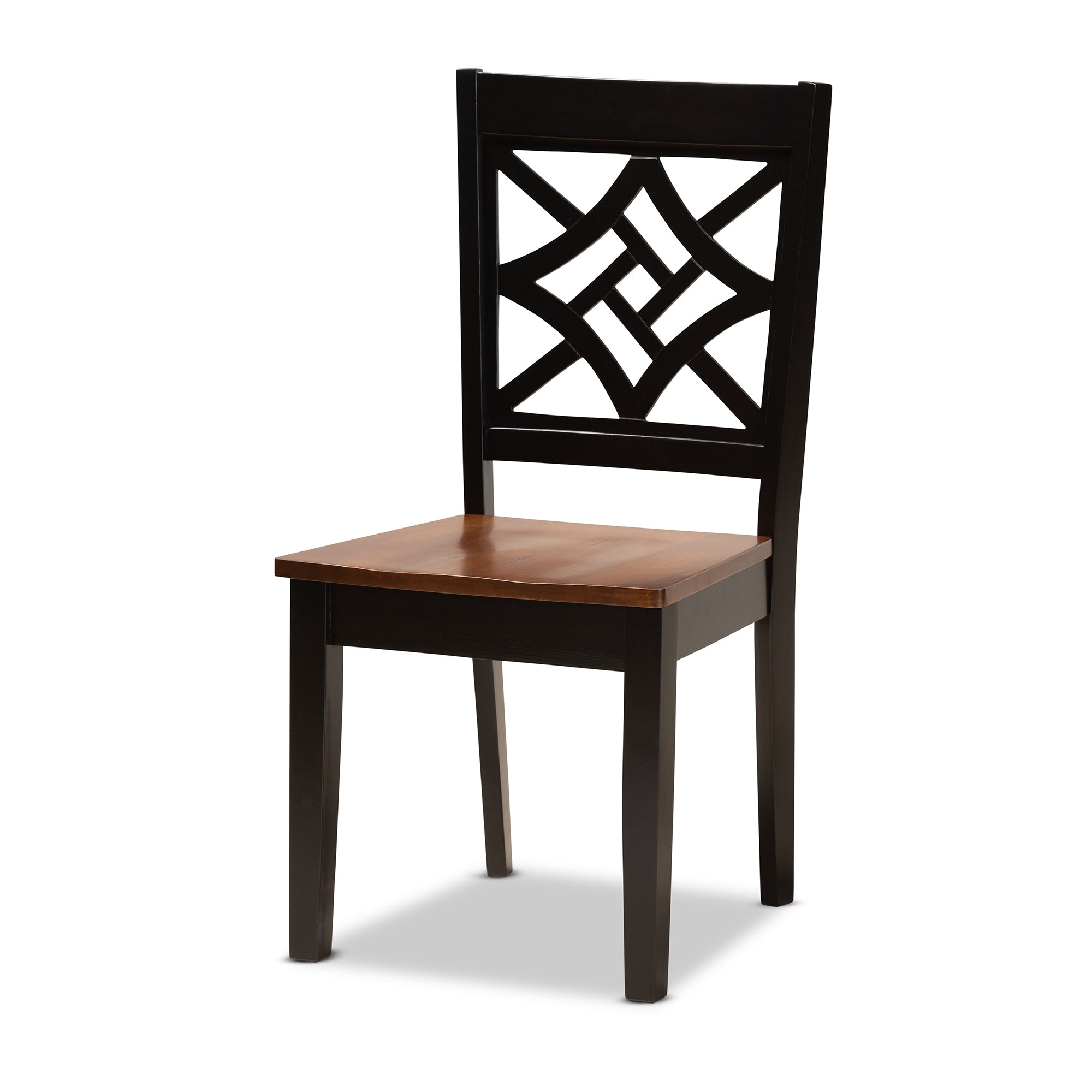 Baxton Studio Nicolette Modern and Contemporary Two-Tone Dark Brown and Walnut Brown Finished Wood 5-Piece Dining Set