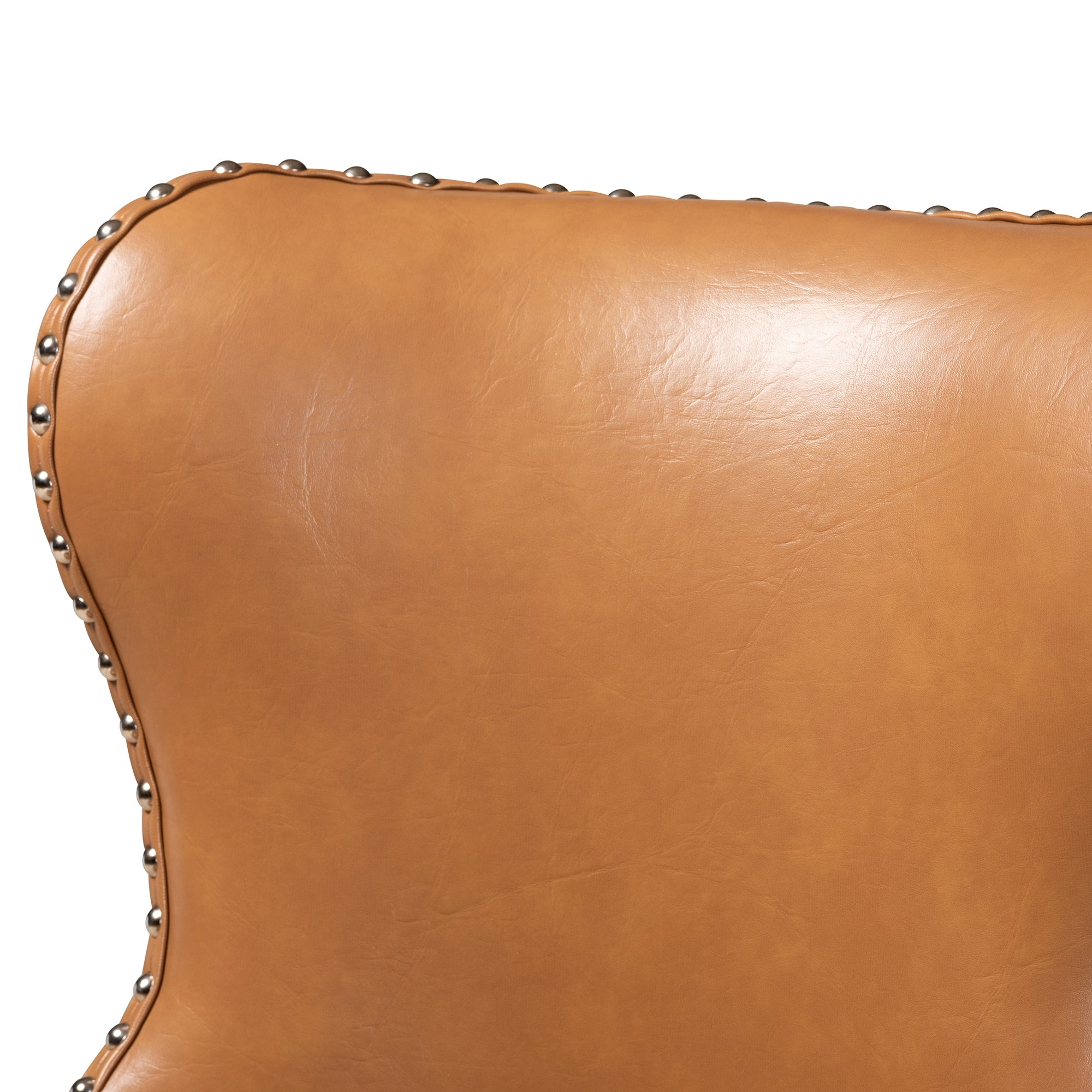 Baxton Studio Gradisca Modern and Contemporary Tan Faux Leather Upholstered and Walnut Brown Finished Wood 2-Piece Swivel Bar Stool Set