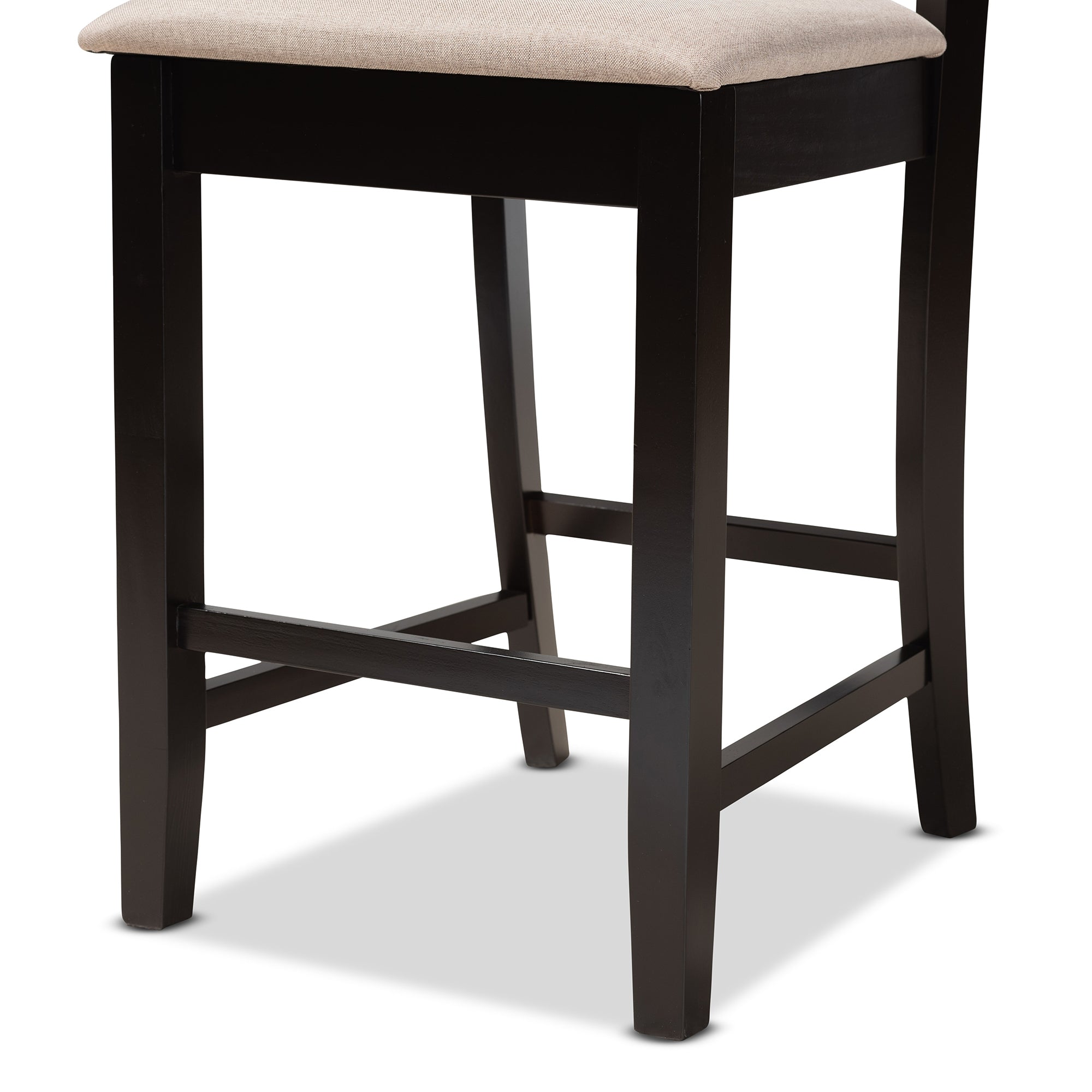 Baxton Studio Nicolette Modern and Contemporary Sand Fabric Upholstered and Dark Brown Finished Wood 5-Piece Pub Set