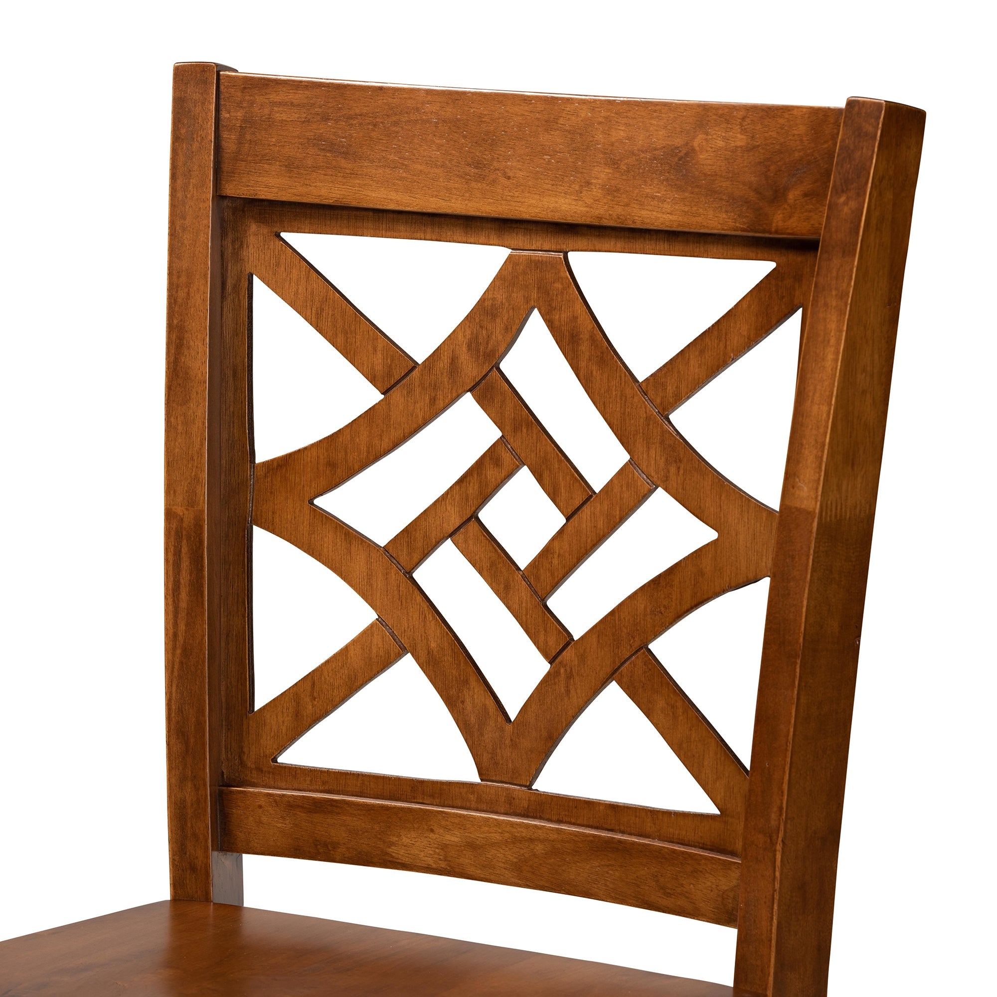 Baxton Studio Nicolette Modern and Contemporary Transitional Walnut Brown Finished Wood 2-Piece Counter Stool Set