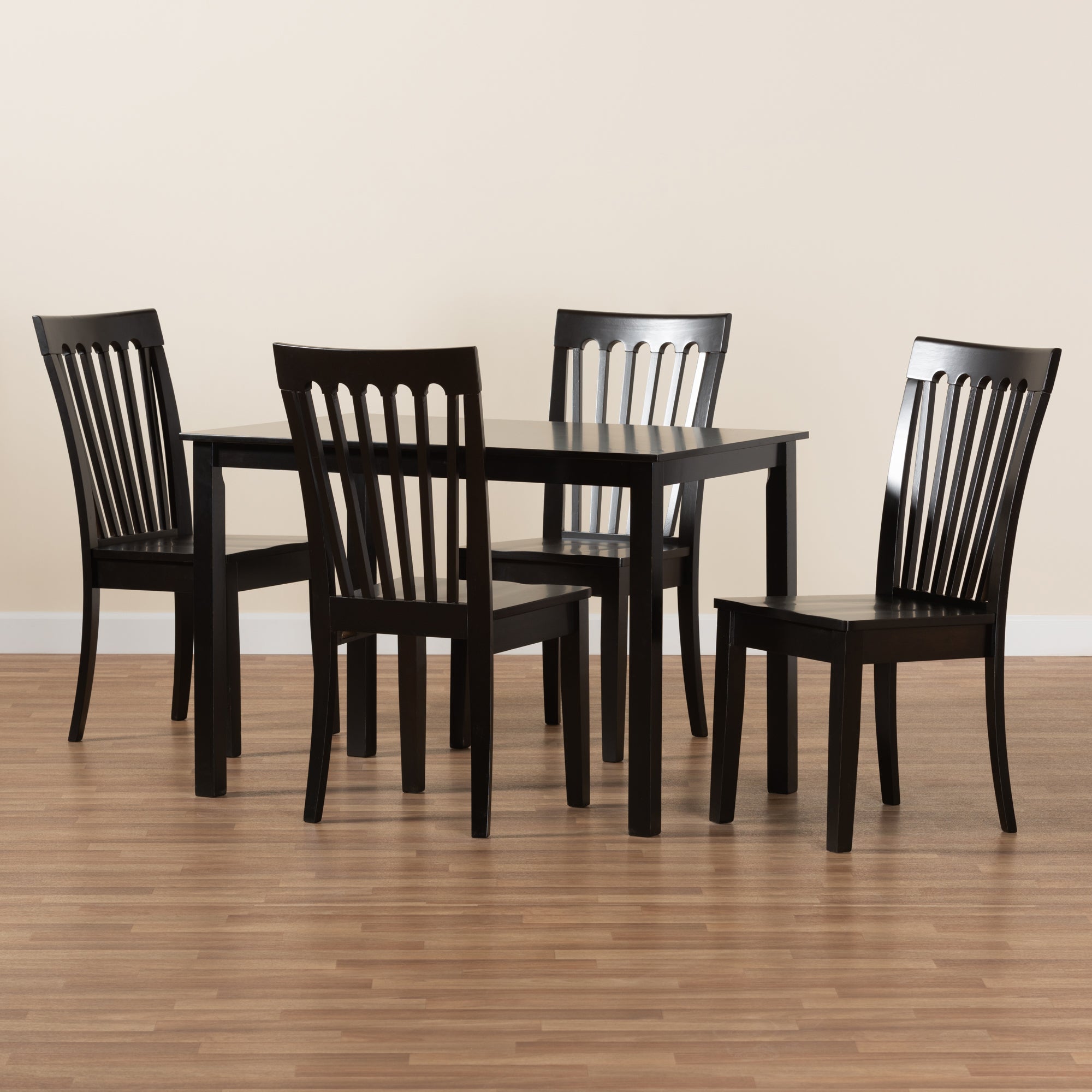Baxton Studio Erion Modern and Contemporary Dark Brown Finished Wood 5-Piece Dining Set