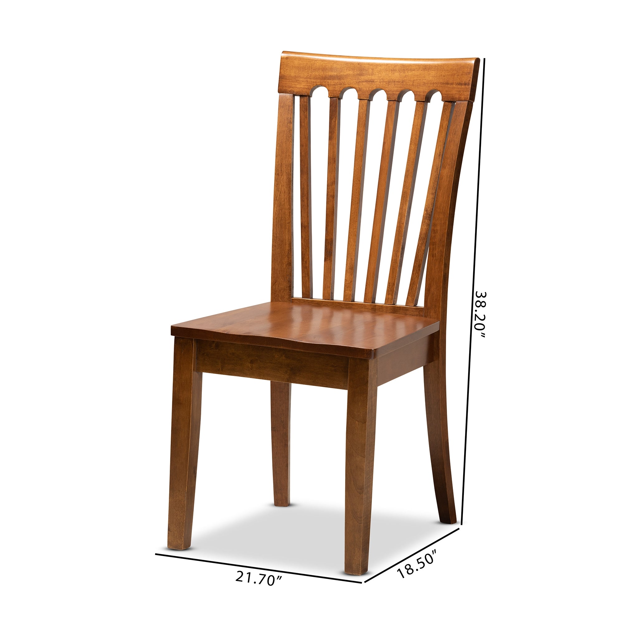 Baxton Studio Minette Modern and Contemporary Transitional Walnut Brown Finished Wood 2-Piece Dining Chair Set