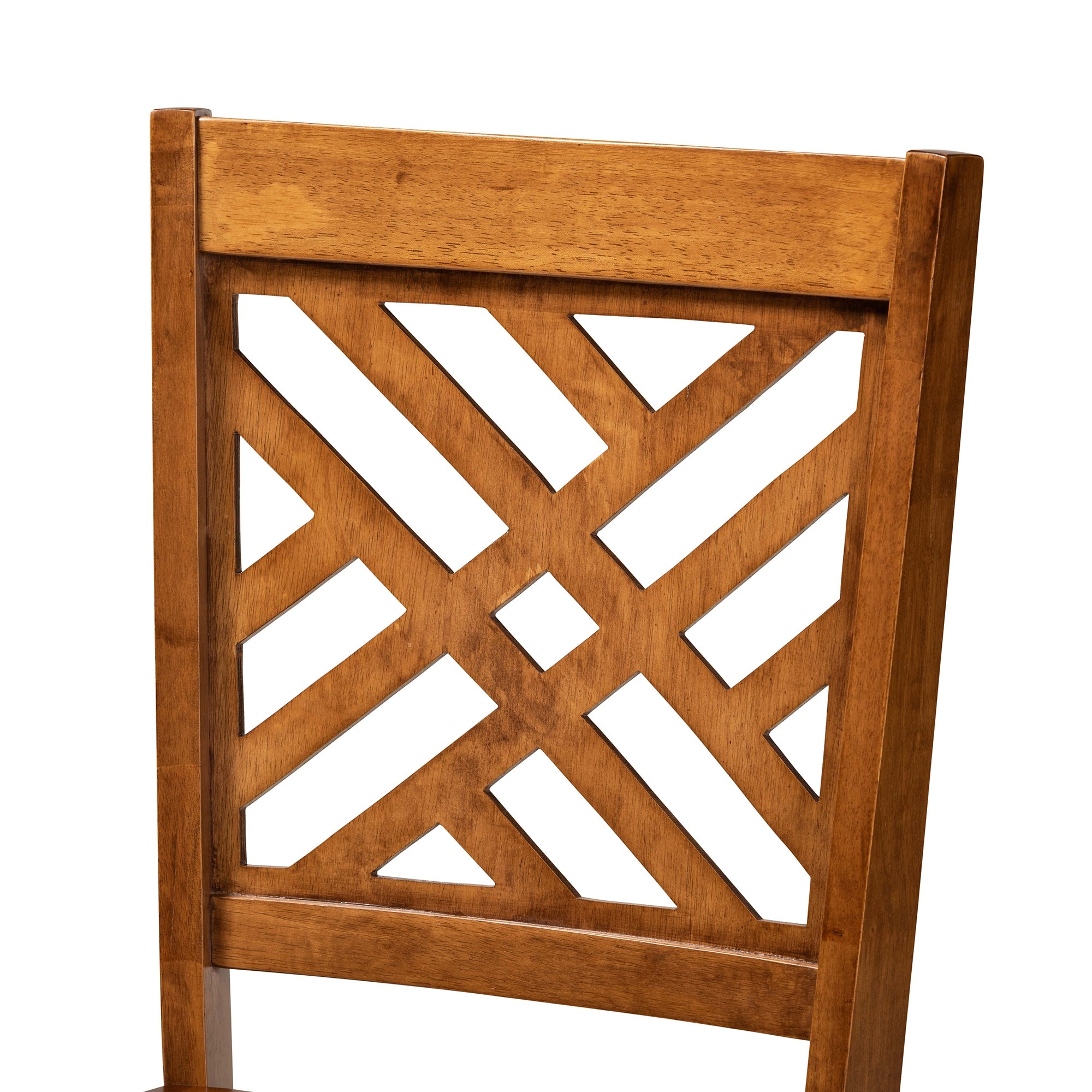 Baxton Studio Caron Modern and Contemporary Transitional Walnut Brown Finished Wood 2-Piece Dining Chair Set
