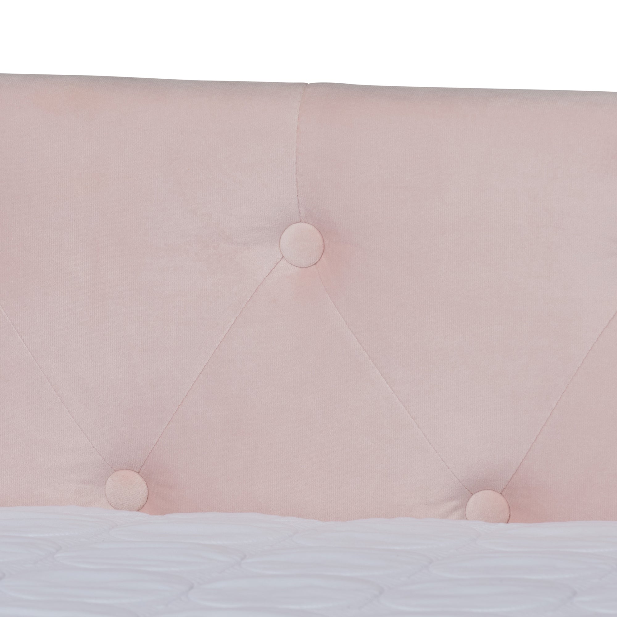 Baxton Studio Larkin Modern and Contemporary Pink Velvet Fabric Upholstered Full Size Daybed with Trundle