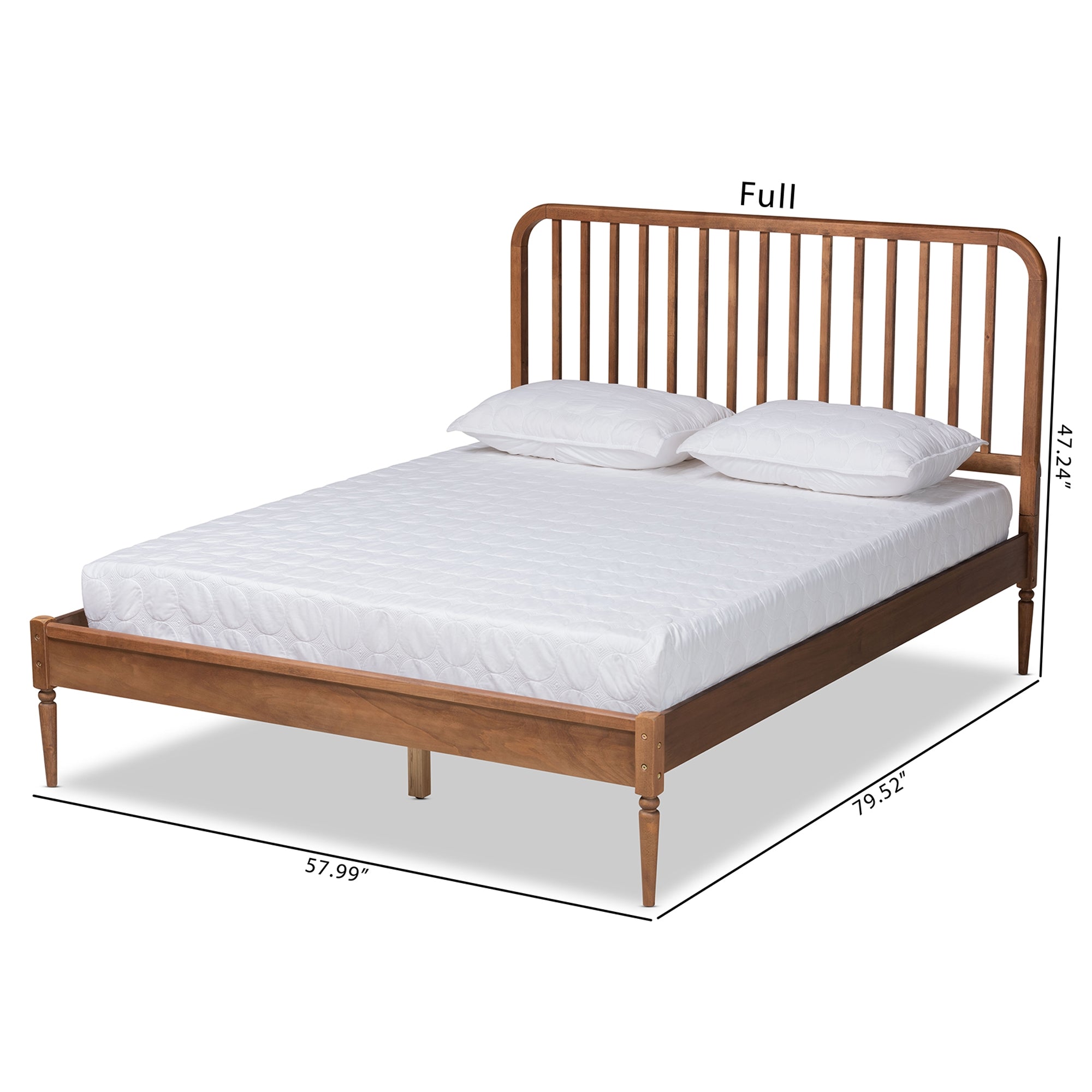 Baxton Studio Neilan Modern and Contemporary Walnut Brown Finished Wood Full Size Platform Bed