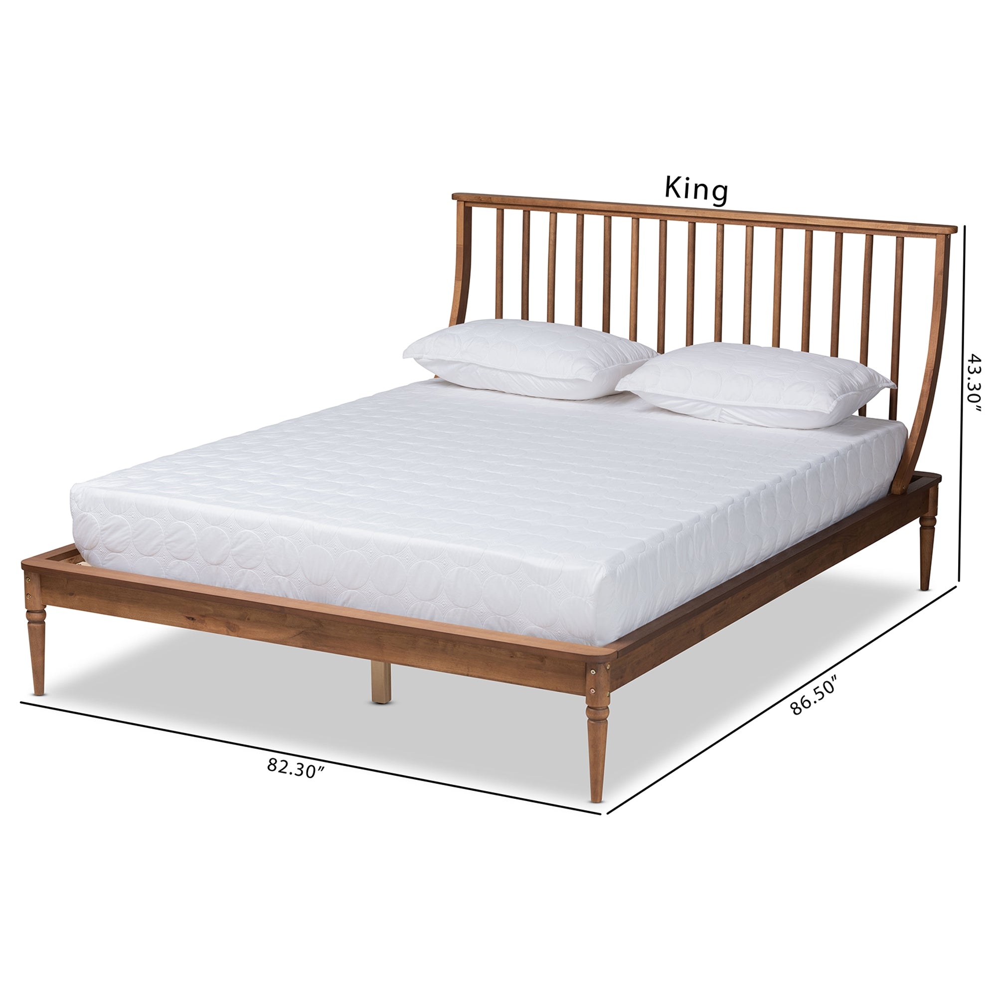 Baxton Studio Abel Classic and Traditional Transitional Walnut Brown Finished Wood Full Size Platform Bed