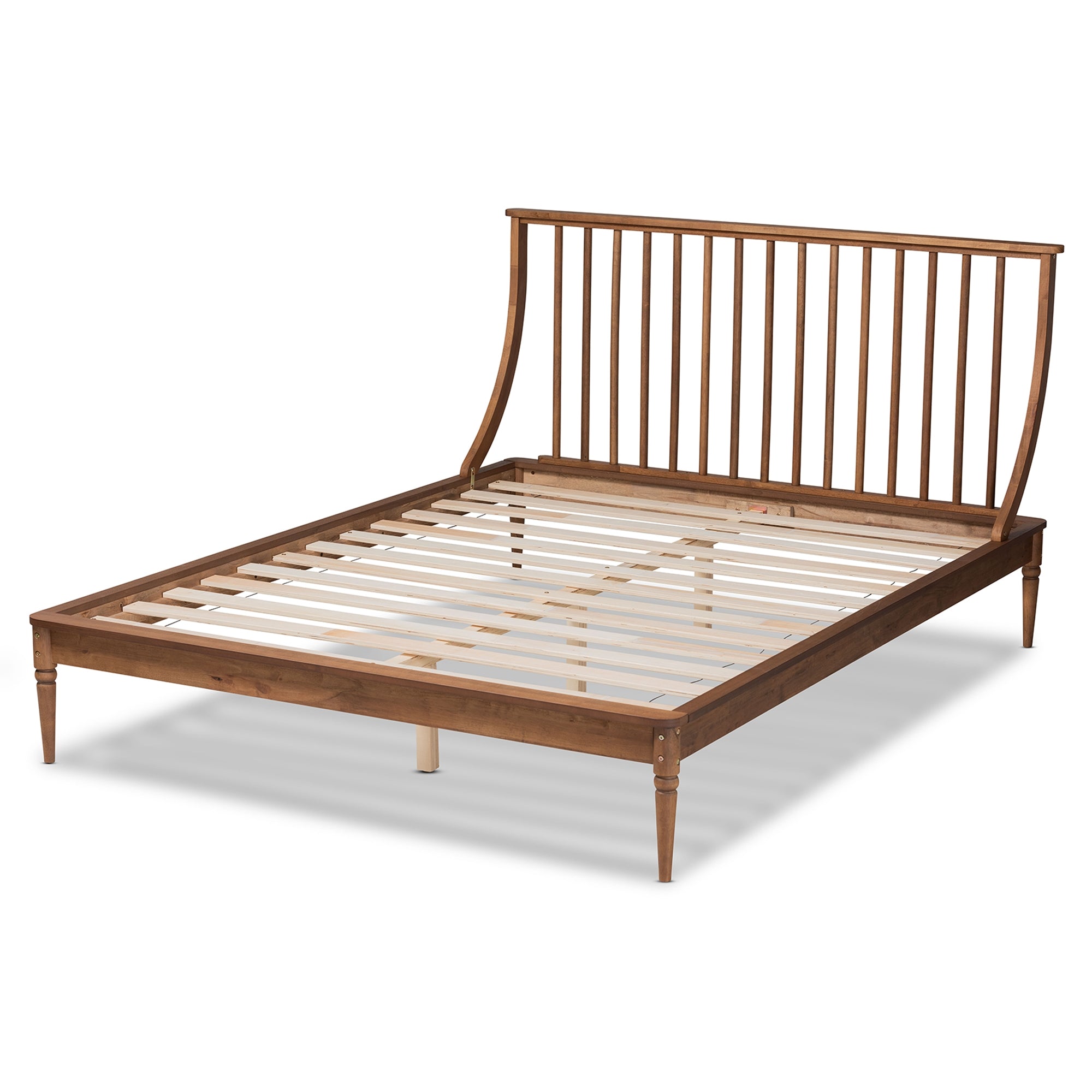 Baxton Studio Abel Classic and Traditional Transitional Walnut Brown Finished Wood Full Size Platform Bed