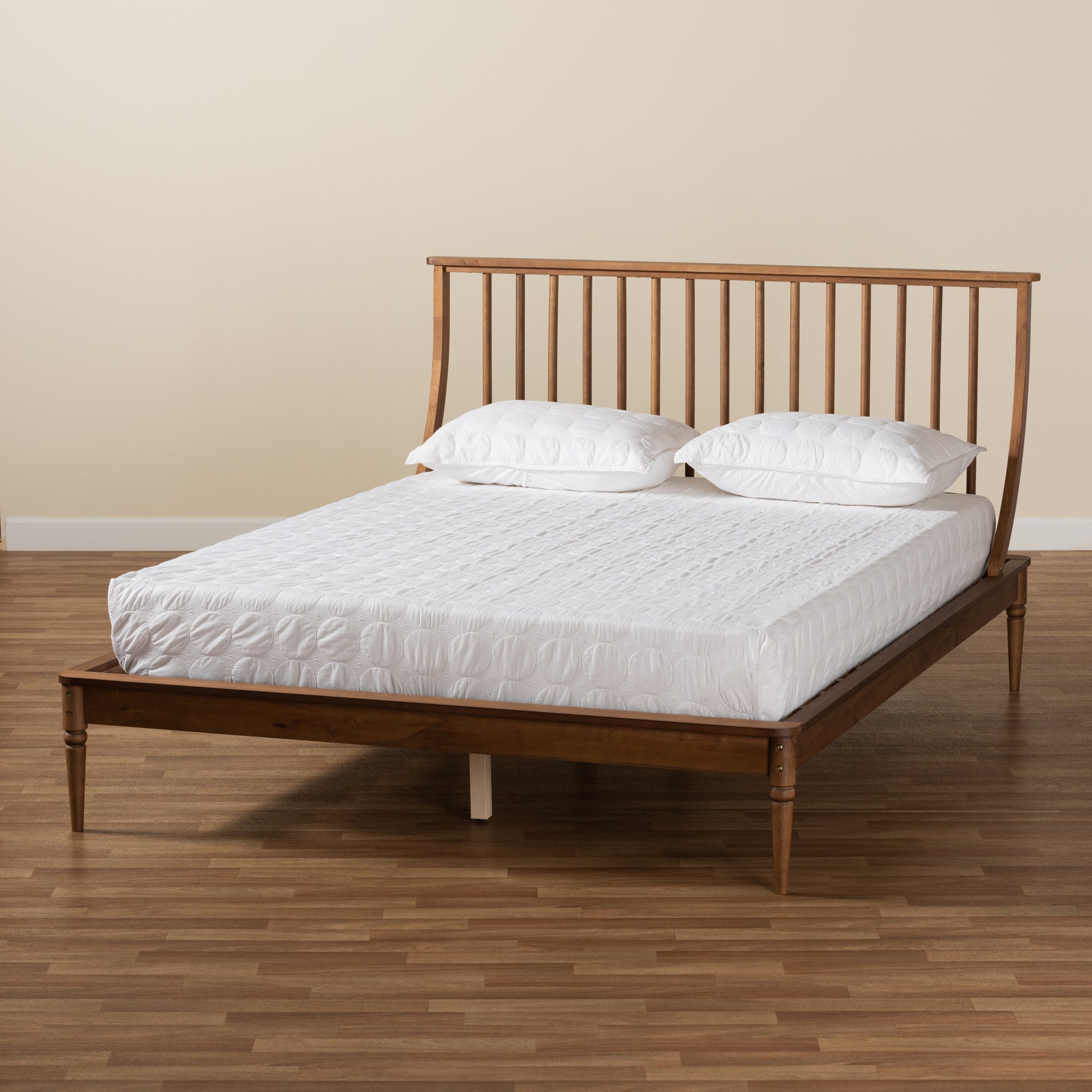 Baxton Studio Abel Classic and Traditional Transitional Walnut Brown Finished Wood Full Size Platform Bed