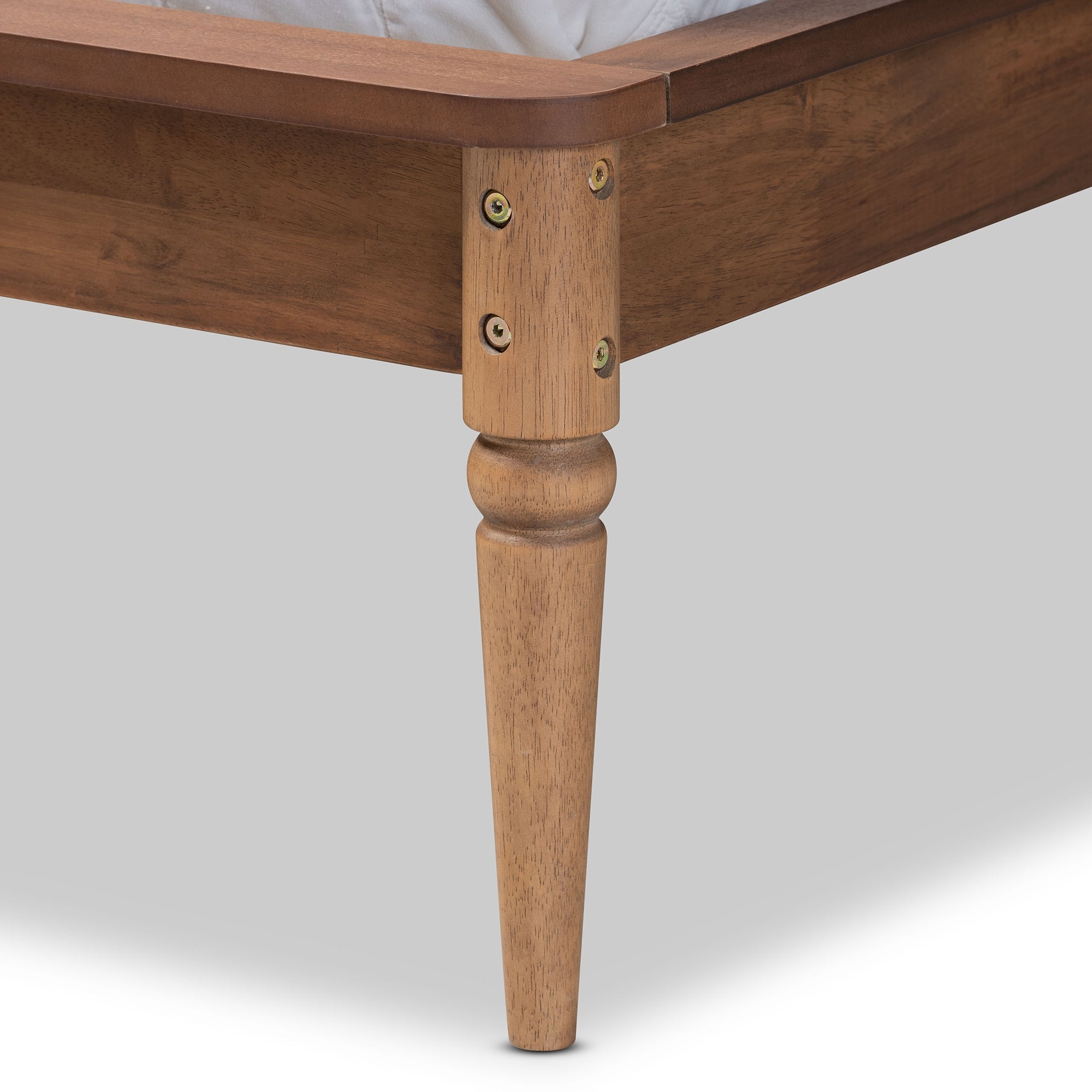 Baxton Studio Jamila Modern Transitional Walnut Brown Finished Wood and Synthetic Rattan Queen Size Platform Bed