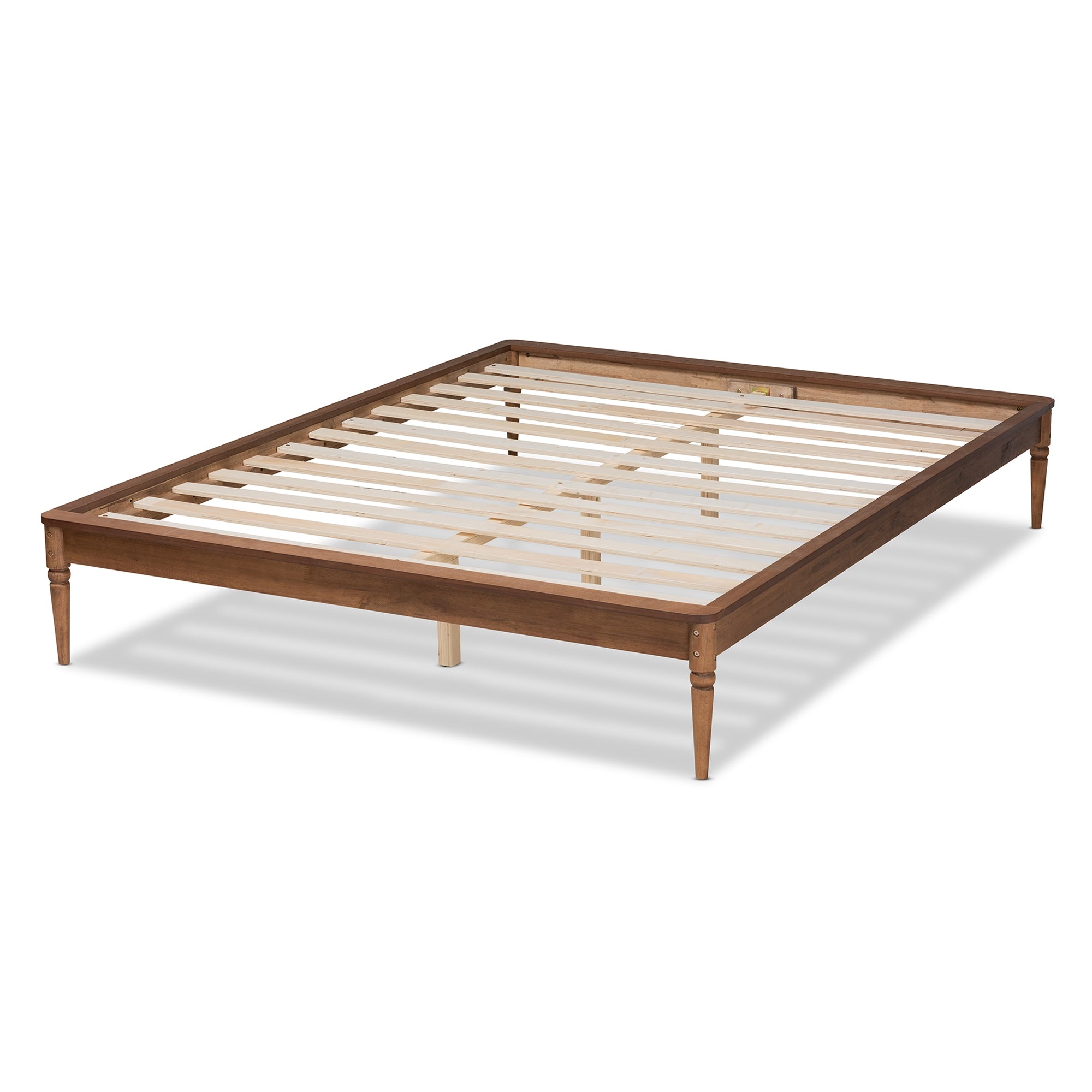 Baxton Studio Tallis Classic and Traditional Walnut Brown Finished Wood Queen Size Bed Frame