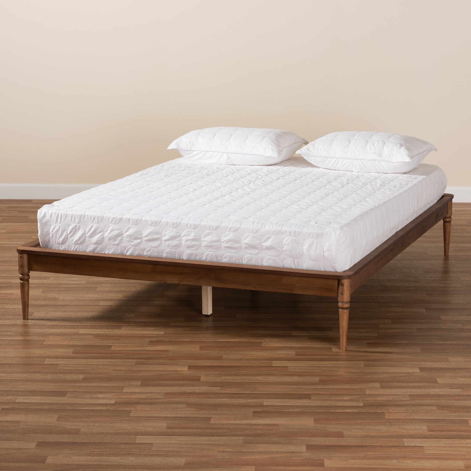 Baxton Studio Tallis Classic and Traditional Walnut Brown Finished Wood Queen Size Bed Frame