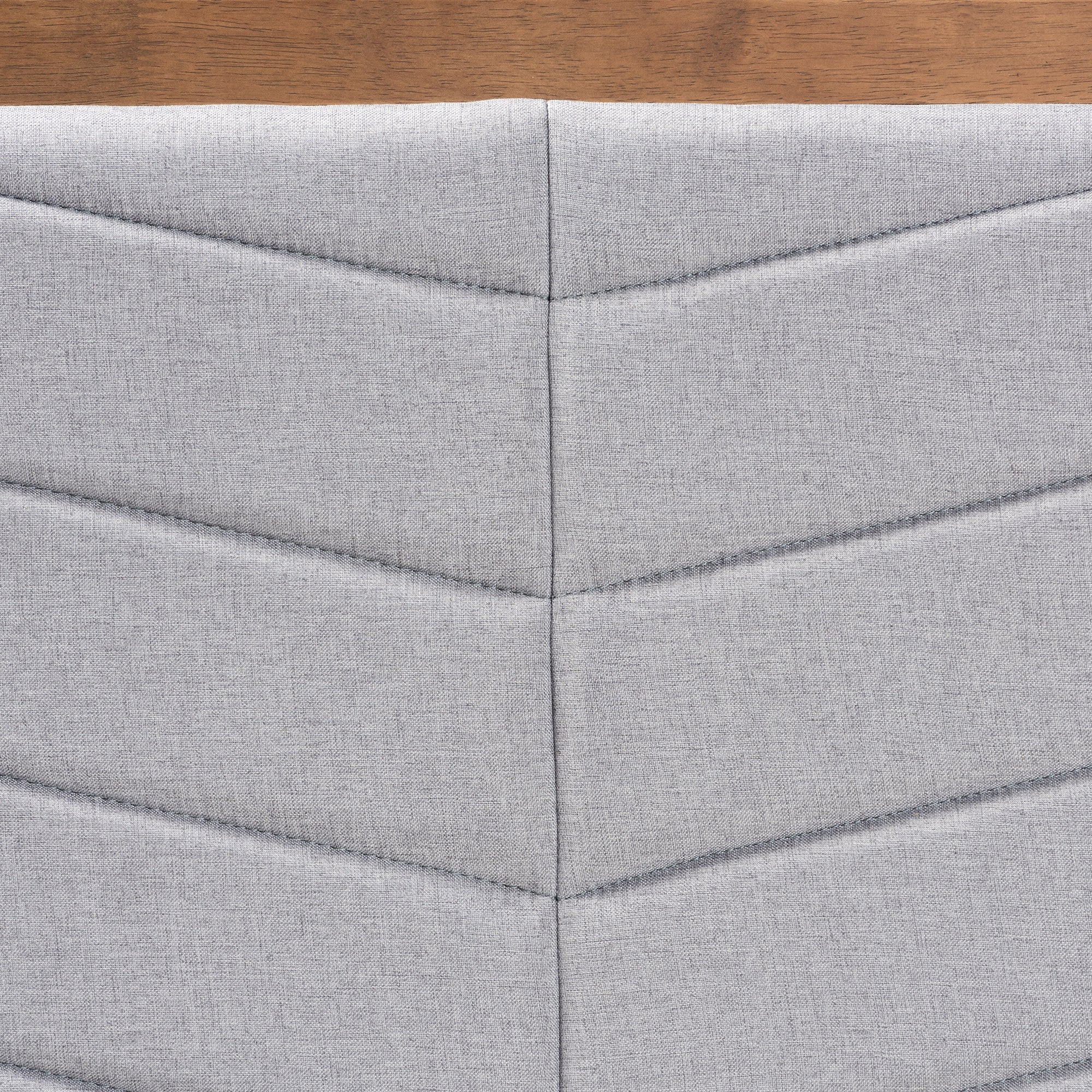 Baxton Studio Iden Modern and Contemporary Light Grey Fabric Upholstered and Walnut Brown Finished Wood Queen Size Headboard