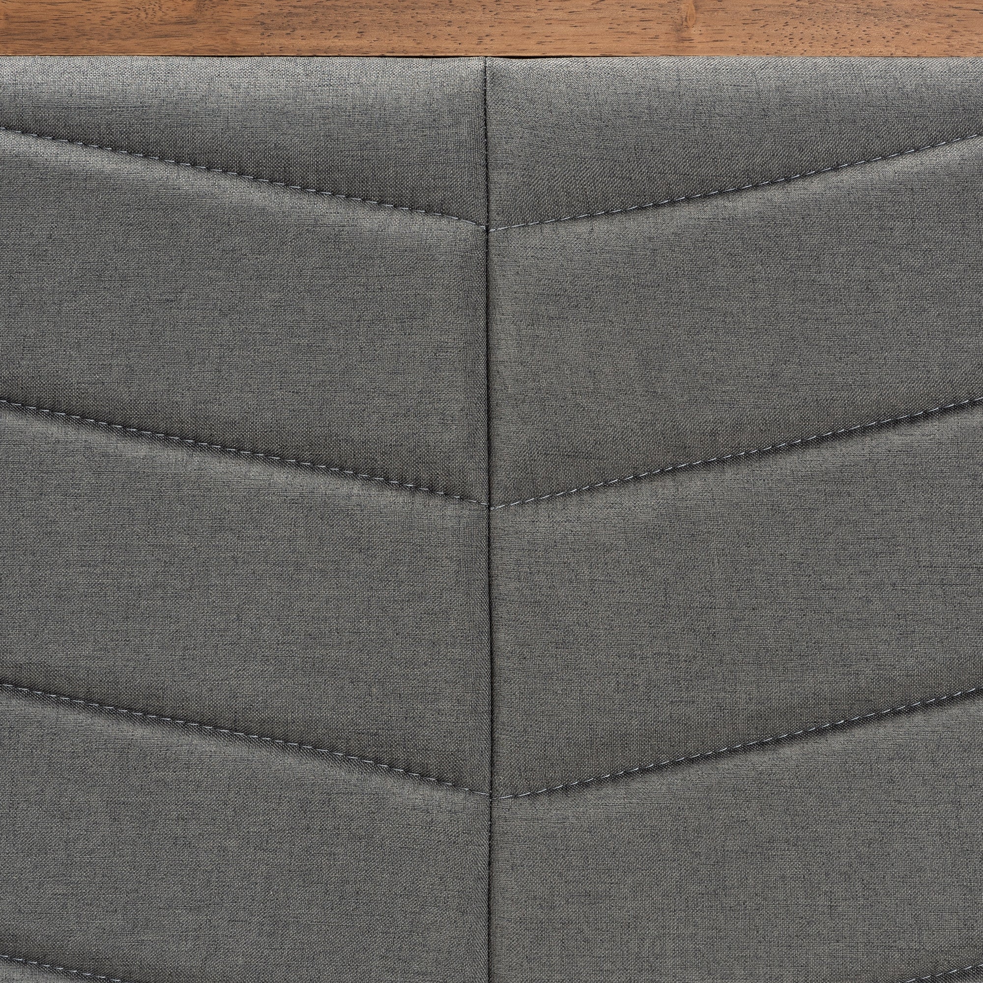 Baxton Studio Iden Modern and Contemporary Dark Grey Fabric Upholstered and Walnut Brown Finished Wood Queen Size Headboard