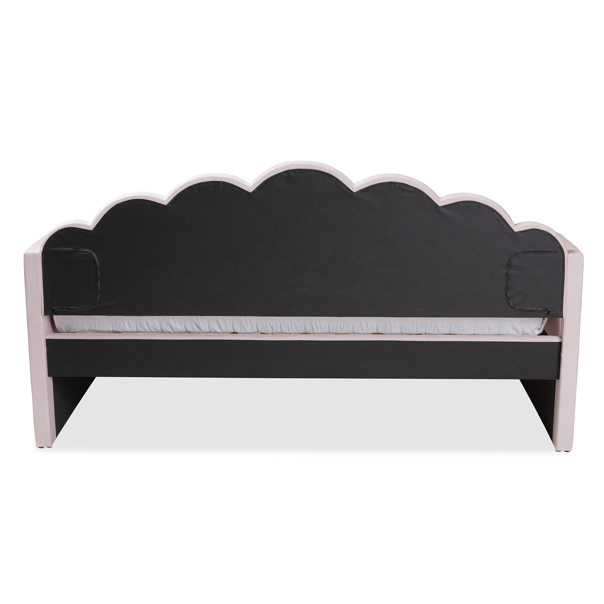 Baxton Studio Timila Modern and Contemporary Light Pink Velvet Fabric Upholstered Queen Size Daybed with Trundle