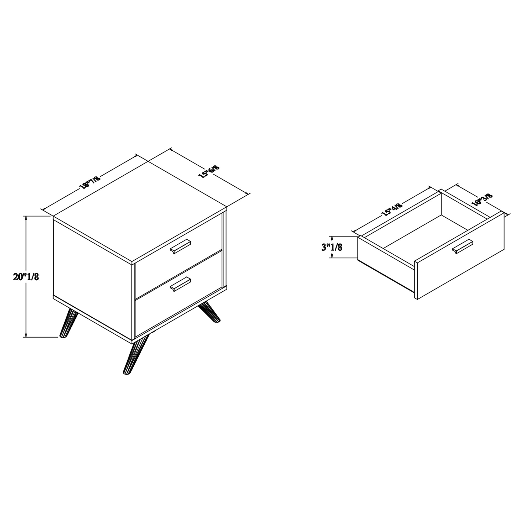 Baxton Studio Kelson Modern and Contemporary Dark Grey and Gold Finished Wood 2-Drawer Nightstand