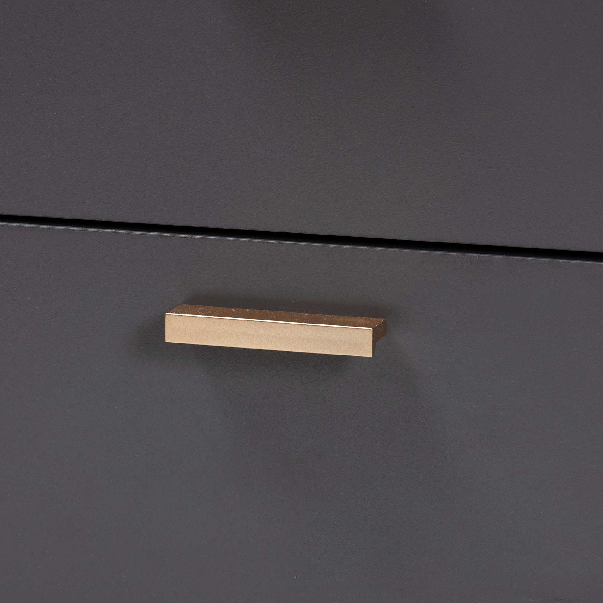 Baxton Studio Kelson Modern and Contemporary Dark Grey and Gold Finished Wood 2-Drawer Nightstand