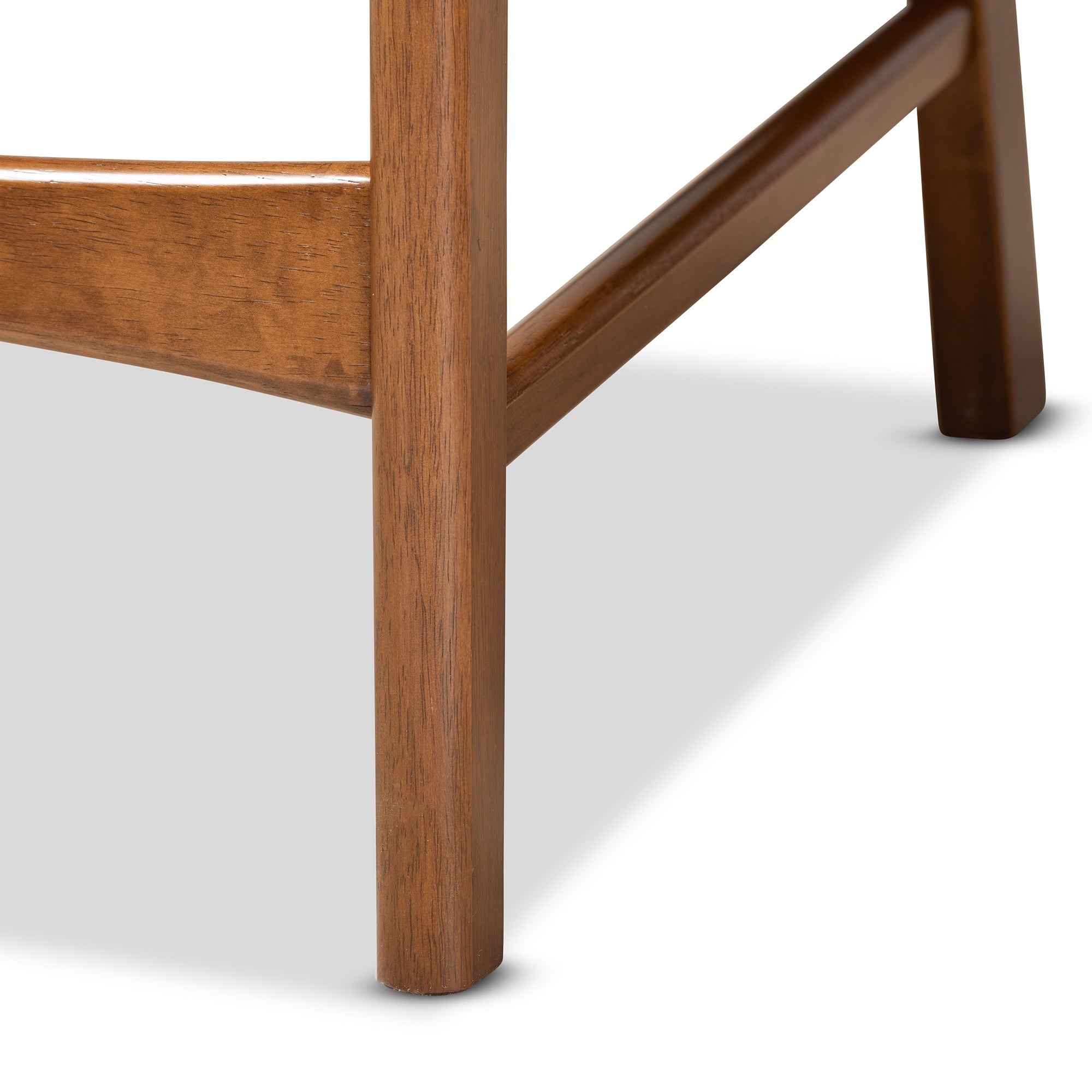 Baxton Studio Katya Mid-Century Modern Grey Fabric Upholstered and Walnut Brown Finished Wood 2-Piece Counter Stool Set
