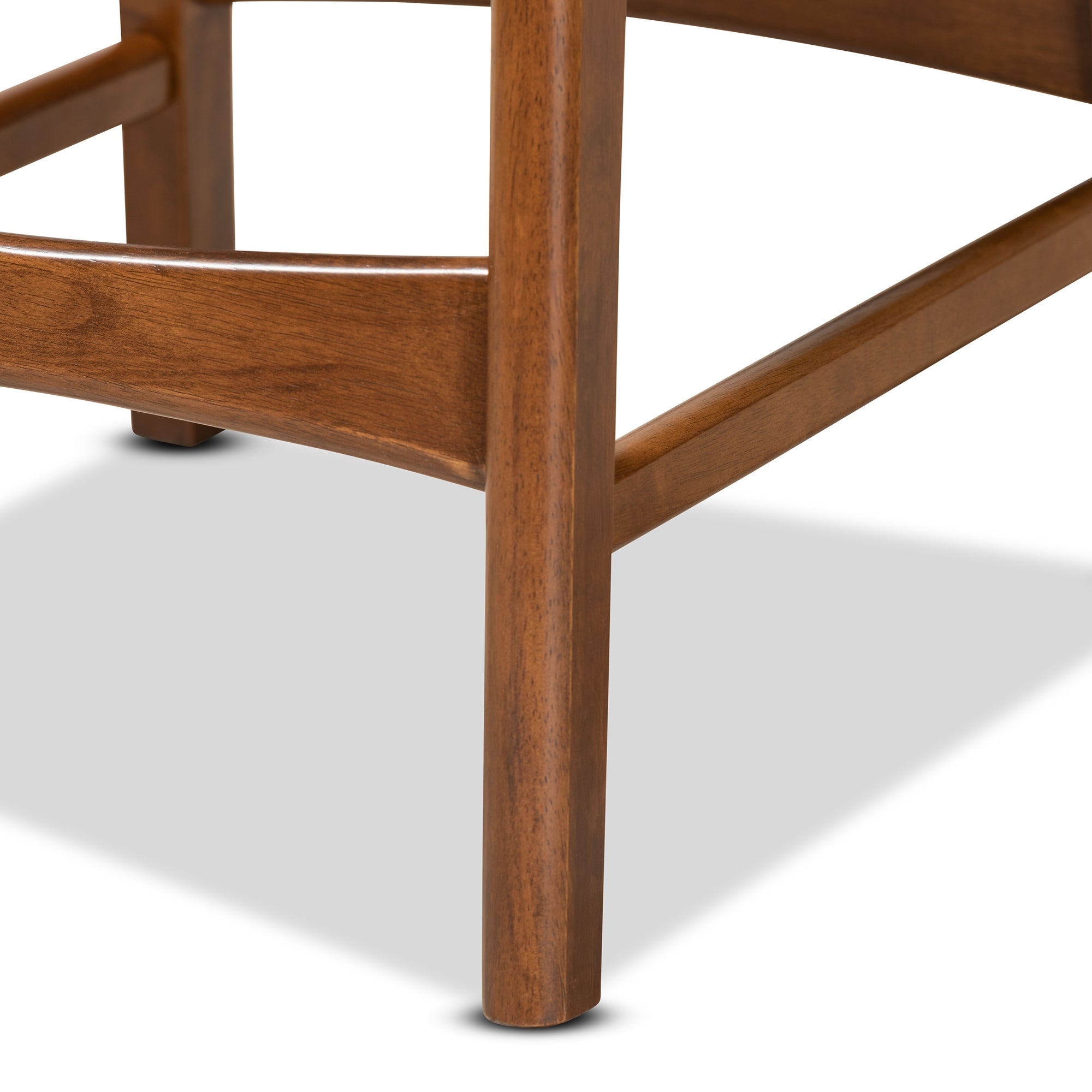 Baxton Studio Katya Mid-Century Modern Sand Fabric Upholstered and Walnut Brown Finished Wood 2-Piece Counter Stool Set