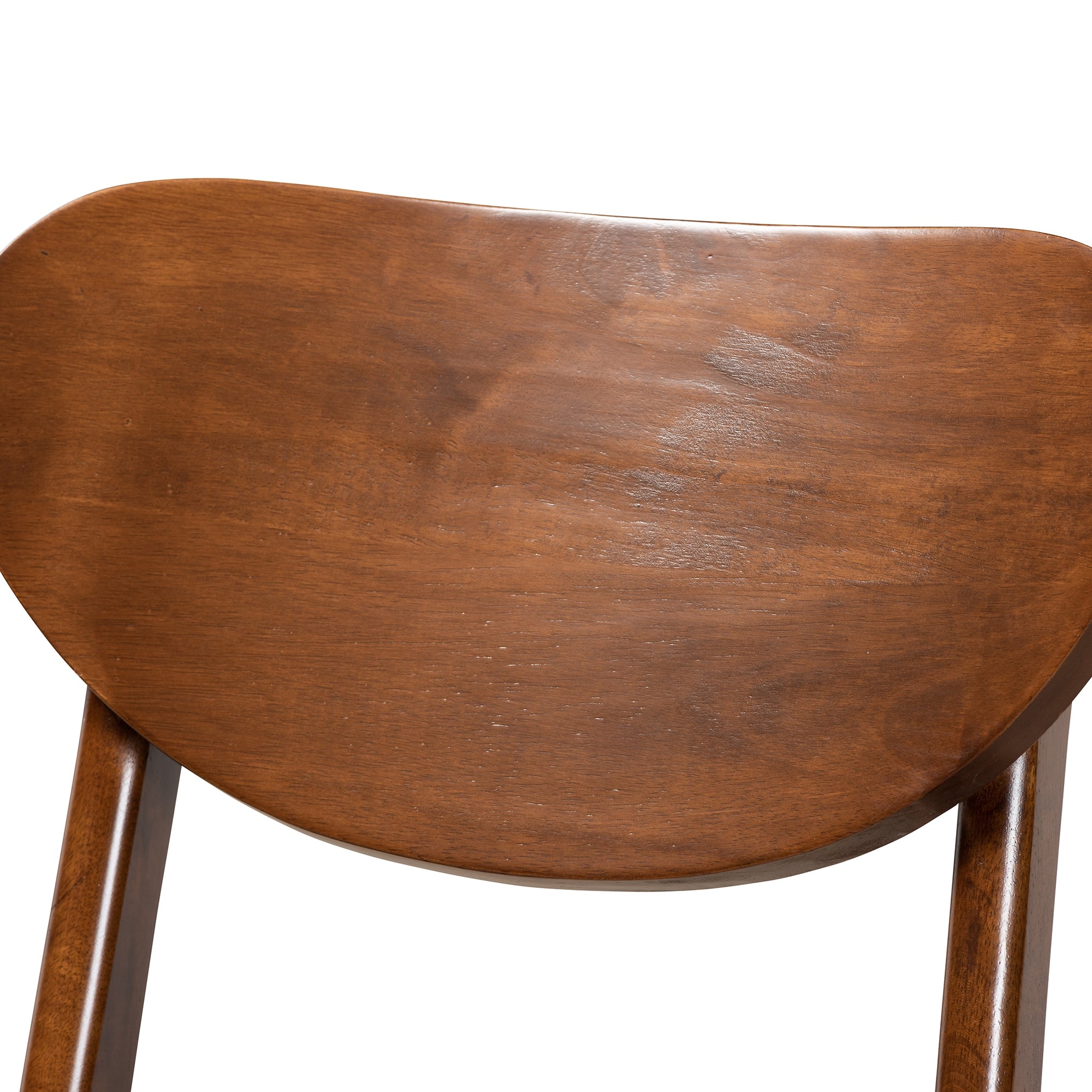 Baxton Studio Katya Mid-Century Modern Grey Fabric Upholstered and Walnut Brown Finished Wood 2-Piece Bar Stool Set
