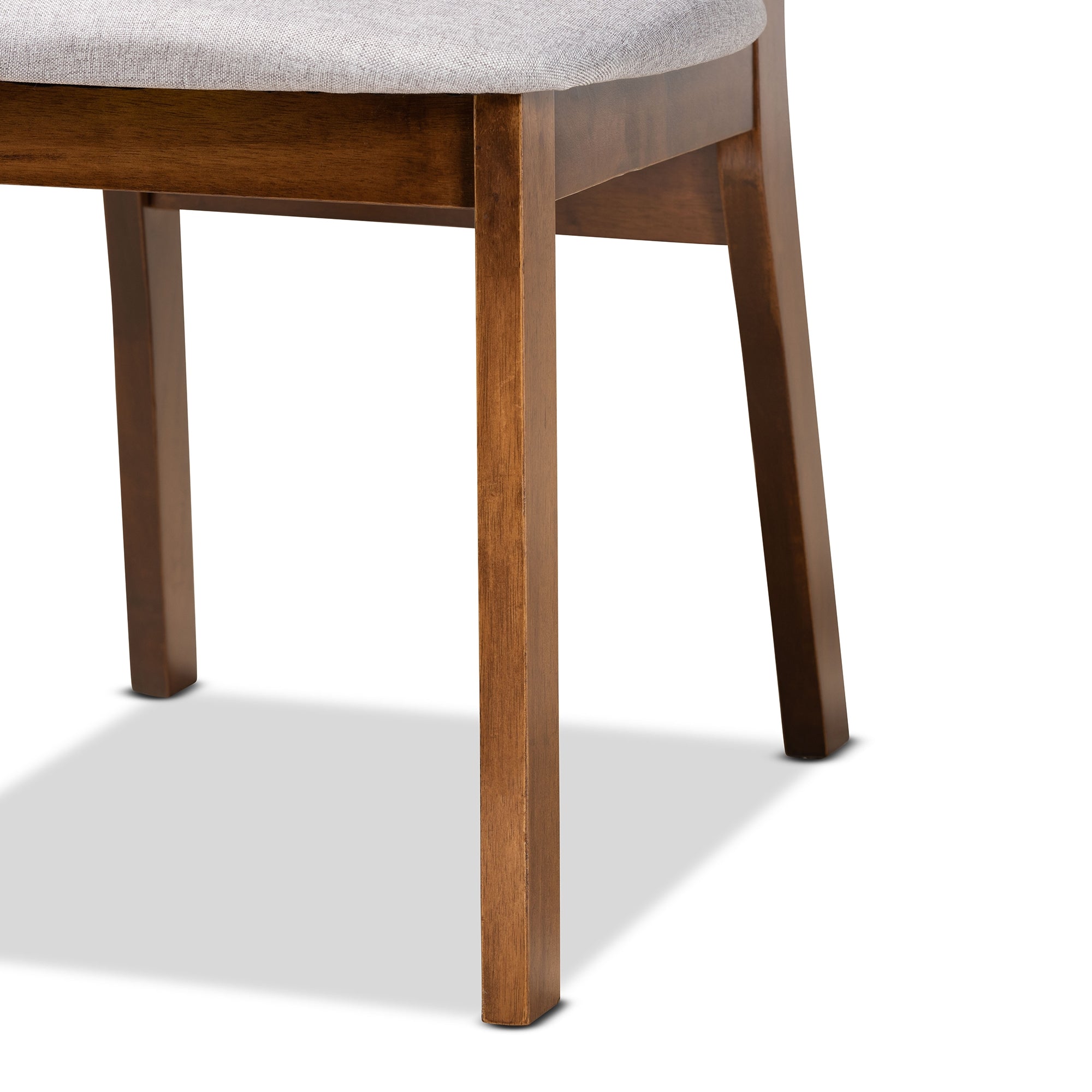 Baxton Studio Damara Mid-Century Modern Grey Fabric Upholstered and Walnut Brown Finished Wood 5-Piece Dining Set