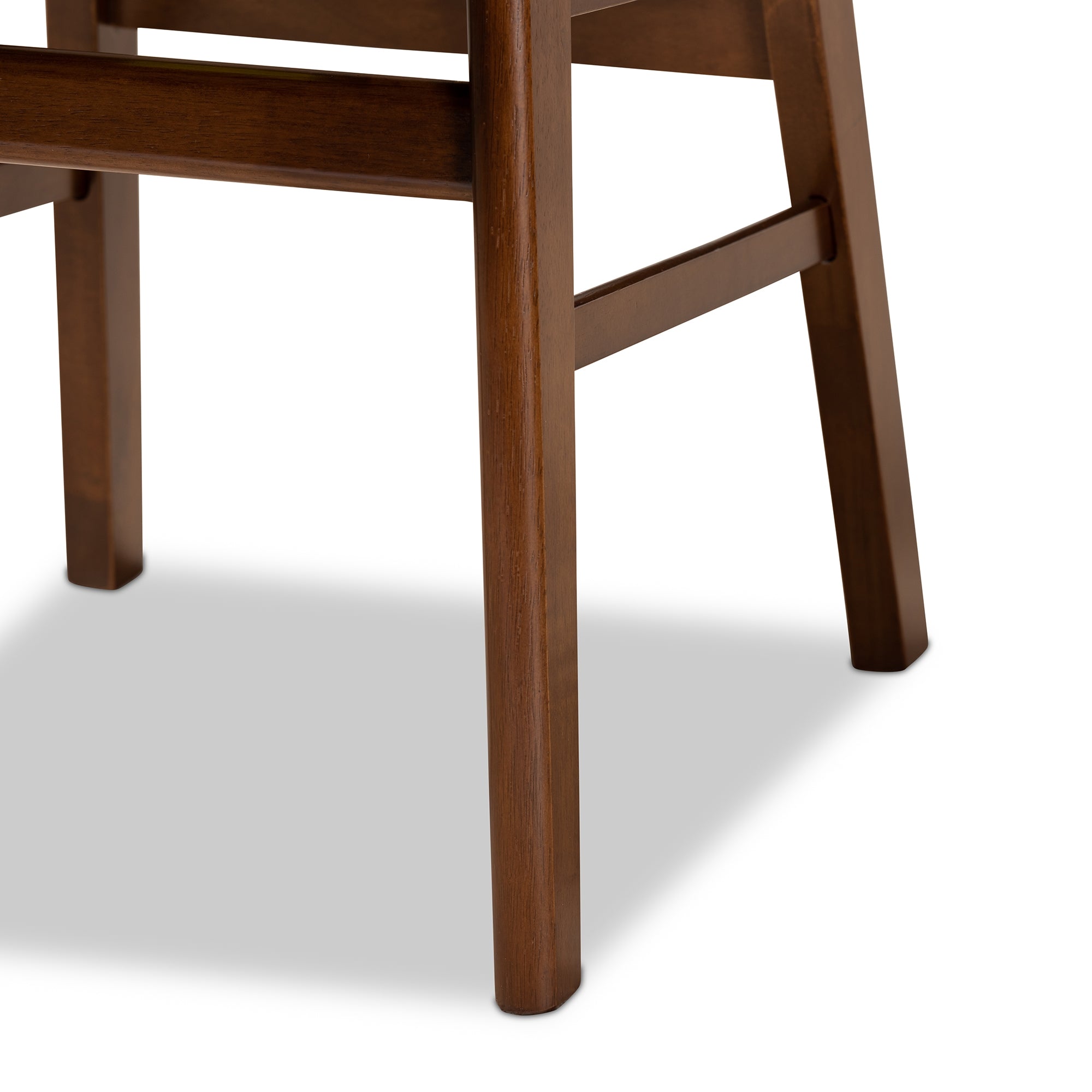 Baxton Studio Euclid Mid-Century Modern Grey Fabric Upholstered and Walnut Brown Finished Wood 5-Piece Dining Set
