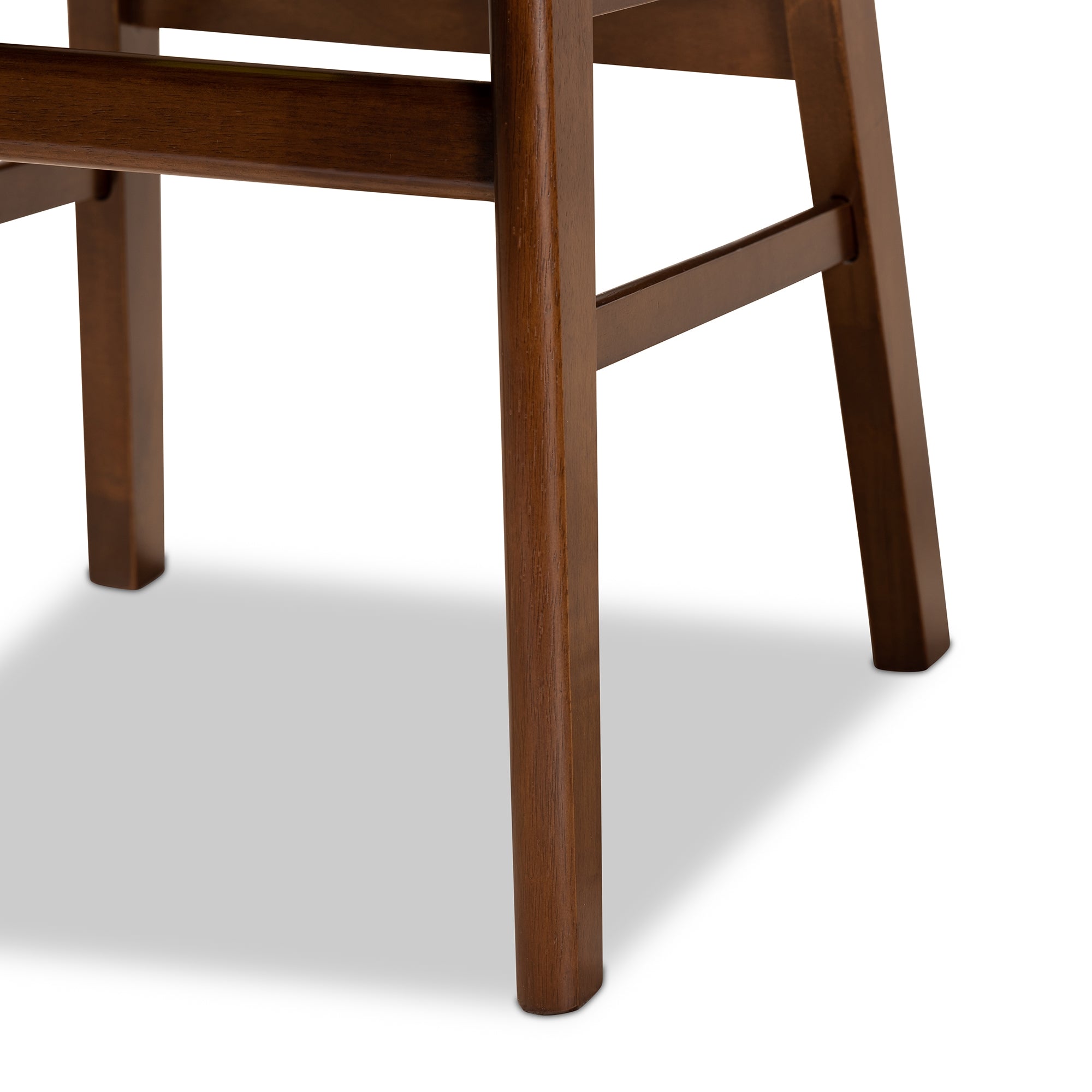 Baxton Studio Euclid Mid-Century Modern Grey Fabric Upholstered and Walnut Brown Finished Wood 2-Piece Dining Chair Set