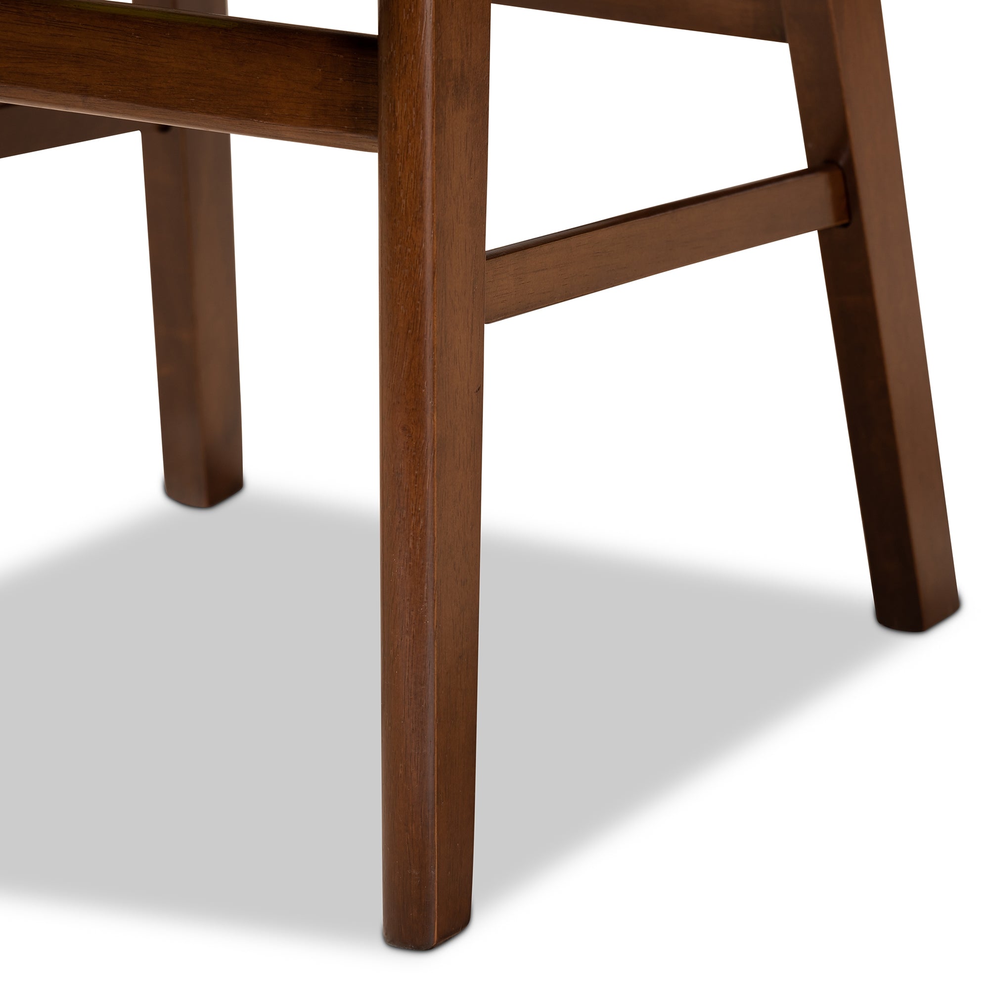 Baxton Studio Euclid Mid-Century Modern Sand Fabric Upholstered and Walnut Brown Finished Wood 2-Piece Dining Chair Set