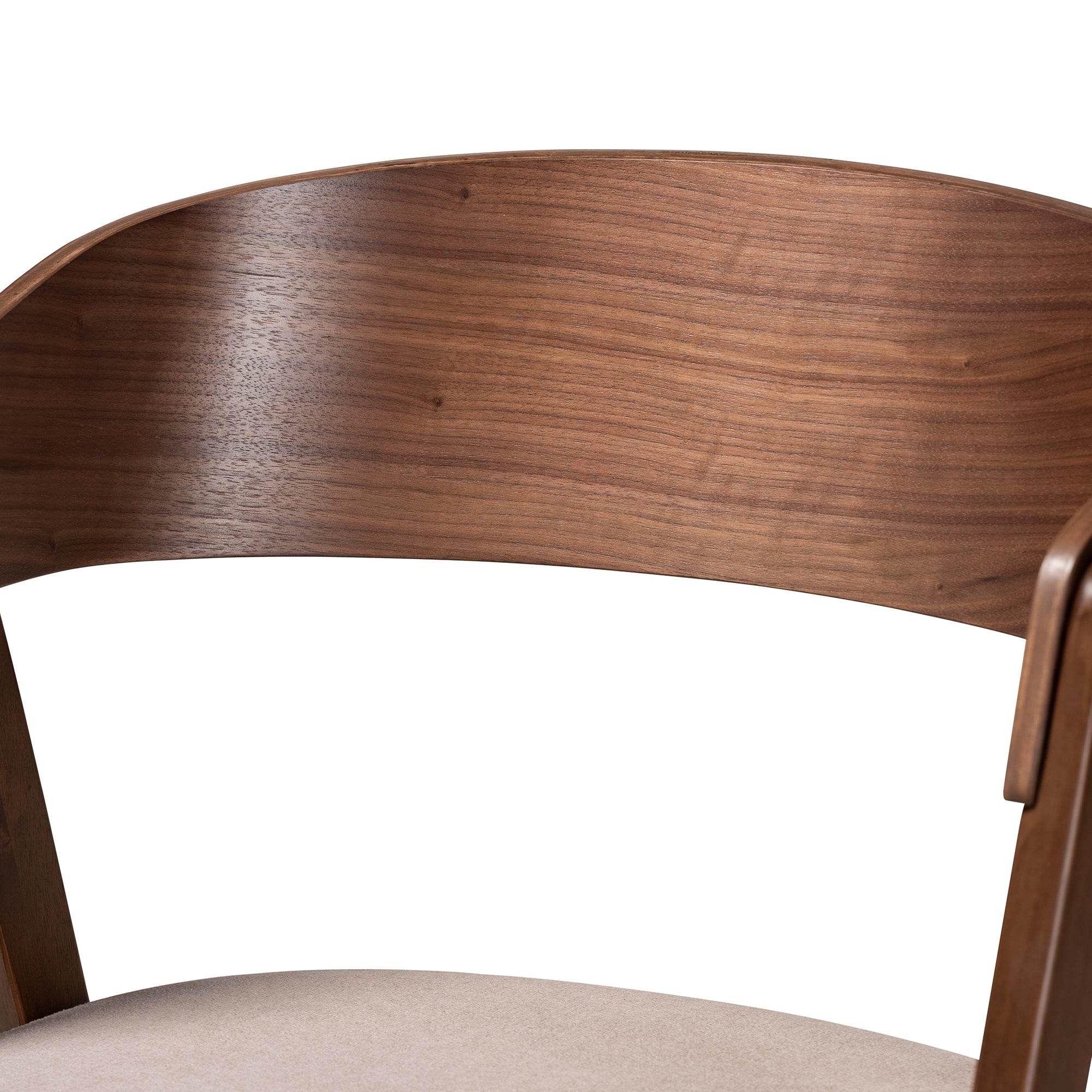 Baxton Studio Danton Mid-Century Modern Beige Fabric Upholstered and Walnut Brown Finished Wood 2-Piece Dining Chair Set