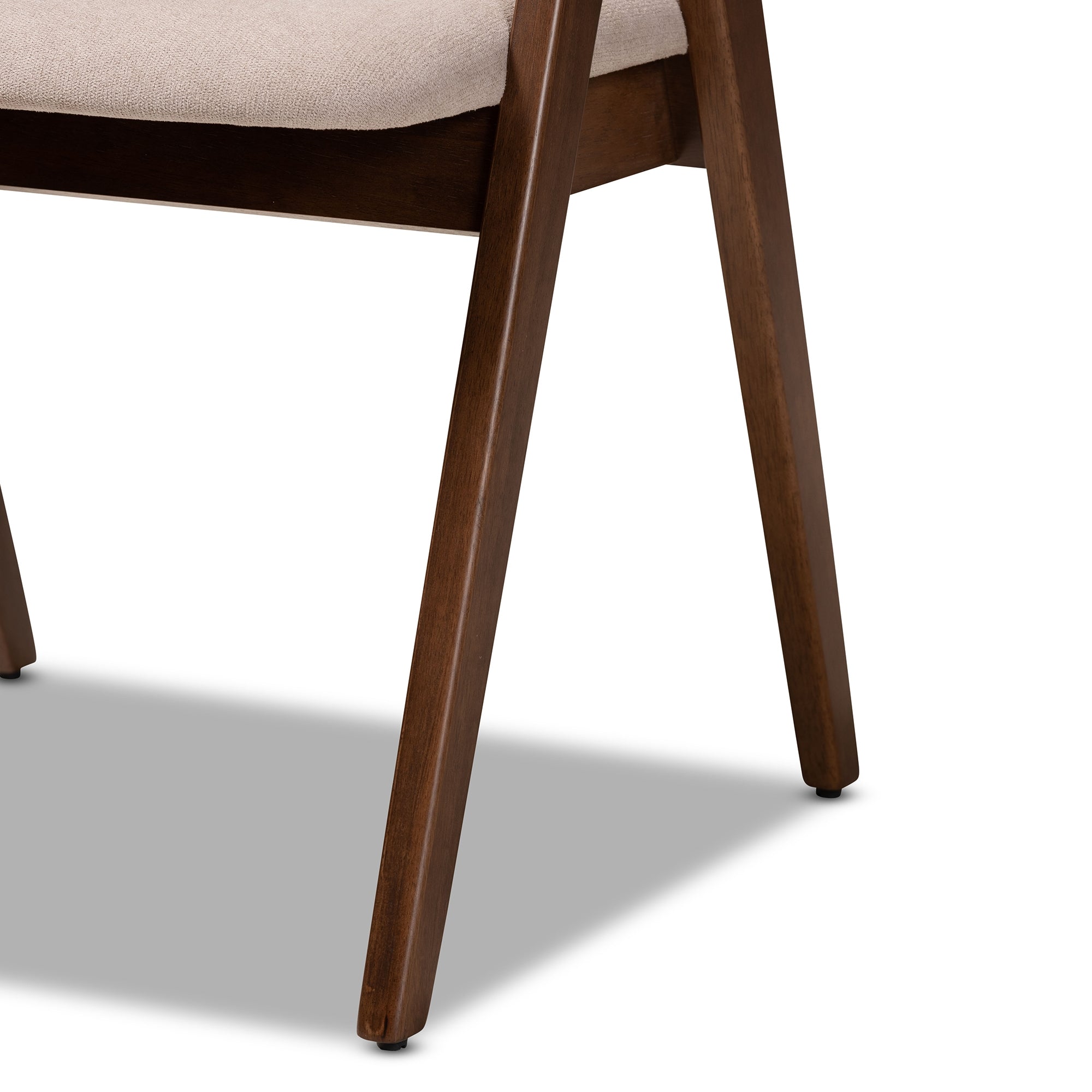 Baxton Studio Danton Mid-Century Modern Beige Fabric Upholstered and Walnut Brown Finished Wood 5-Piece Dining Set