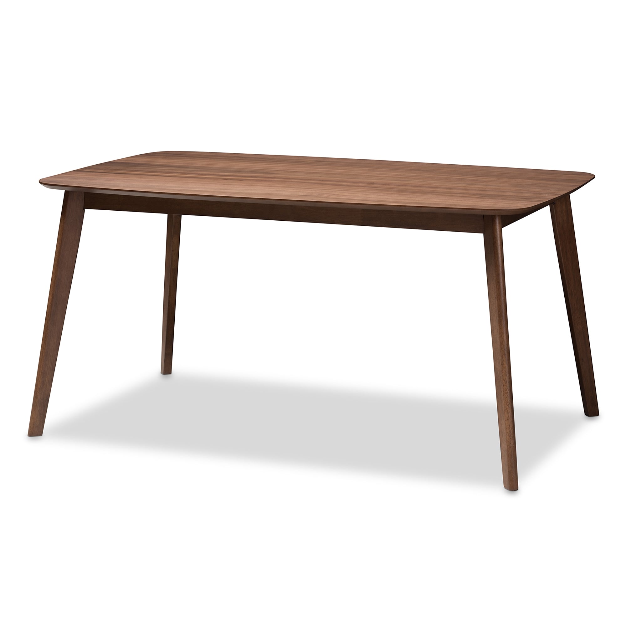 Baxton Studio Danton Mid-Century Modern Grey Fabric Upholstered and Walnut Brown Finished Wood 5-Piece Dining Set