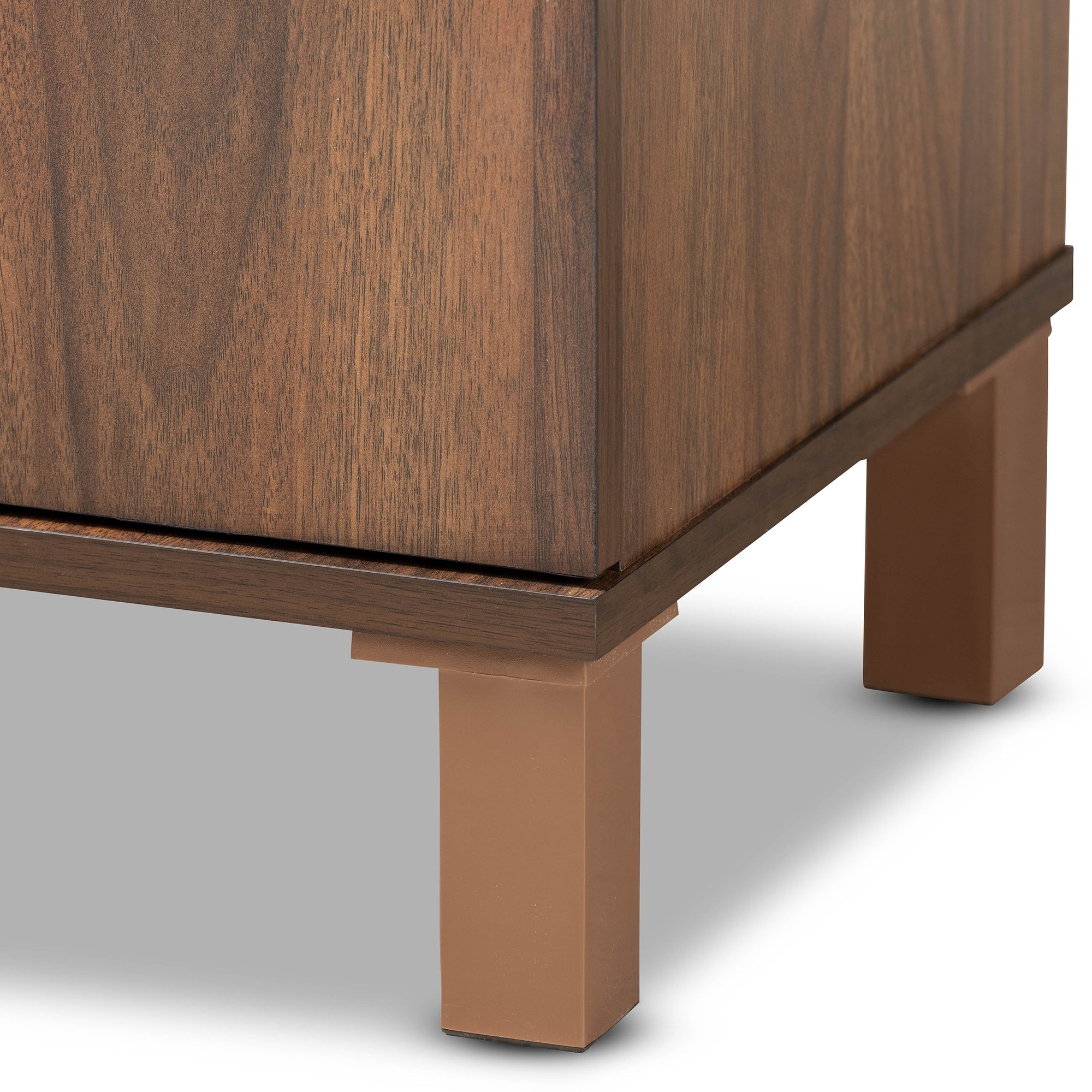 Baxton Studio Talon Modern and Contemporary Two-Tone Walnut Brown and Dark Grey Finished Wood 2-Door Shoe Storage Cabinet