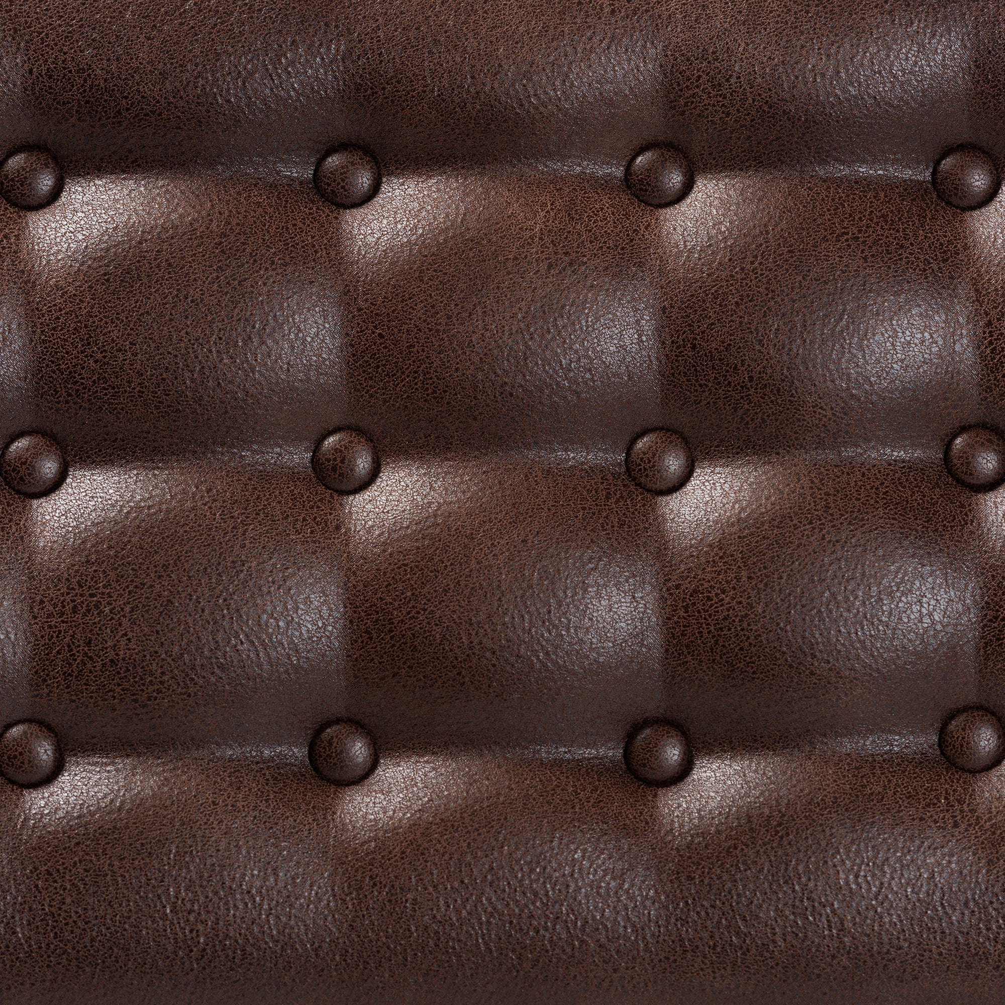 Baxton Studio Walsh Mid-Century Modern Dark Brown Leather-Effect Polyester Fabric Upholstered and Walnut Brown Finished Wood Dining Bench