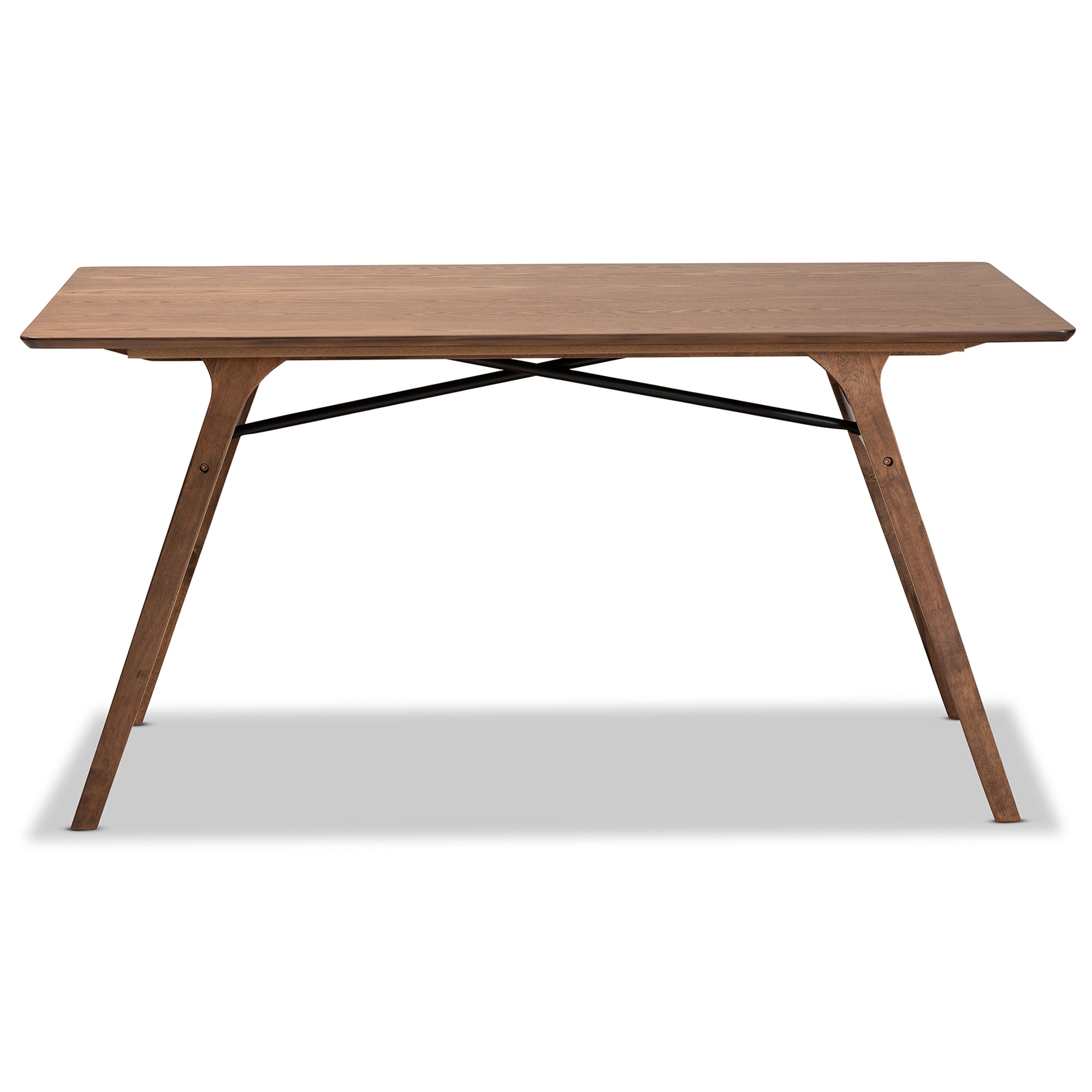 Baxton Studio Saxton Mid-Century Modern Transitional Walnut Brown Finished Wood Dining Table