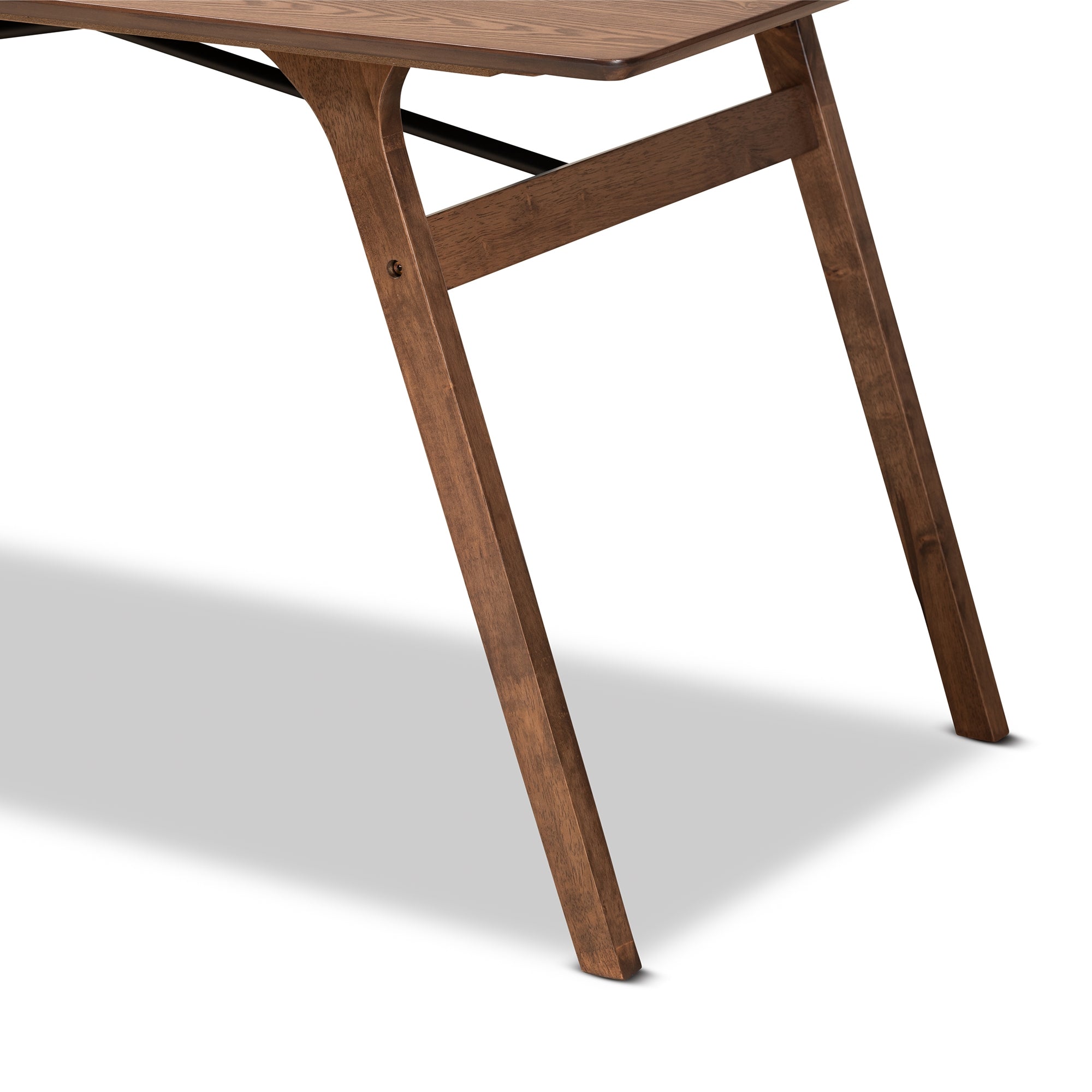 Baxton Studio Saxton Mid-Century Modern Transitional Walnut Brown Finished Wood Dining Table